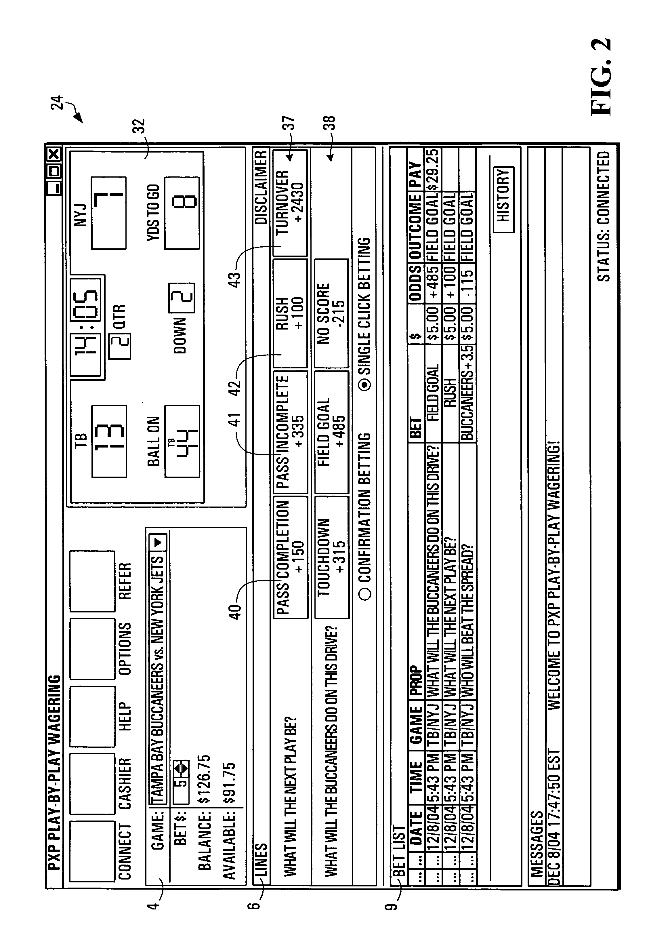 Determining odds of a possible outcome of an event which occurs during a contest