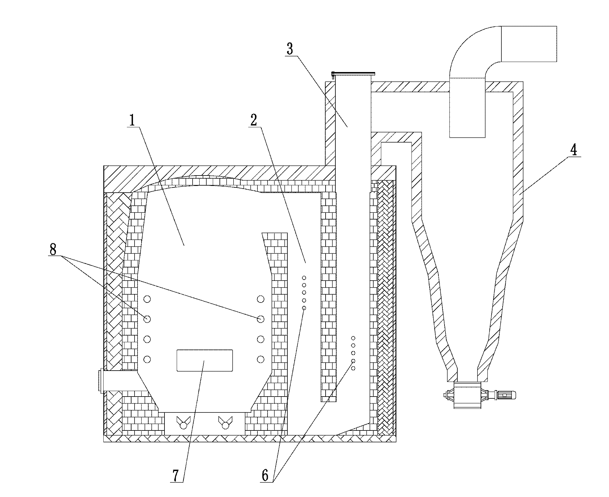 Vertical biomass hot blast heater