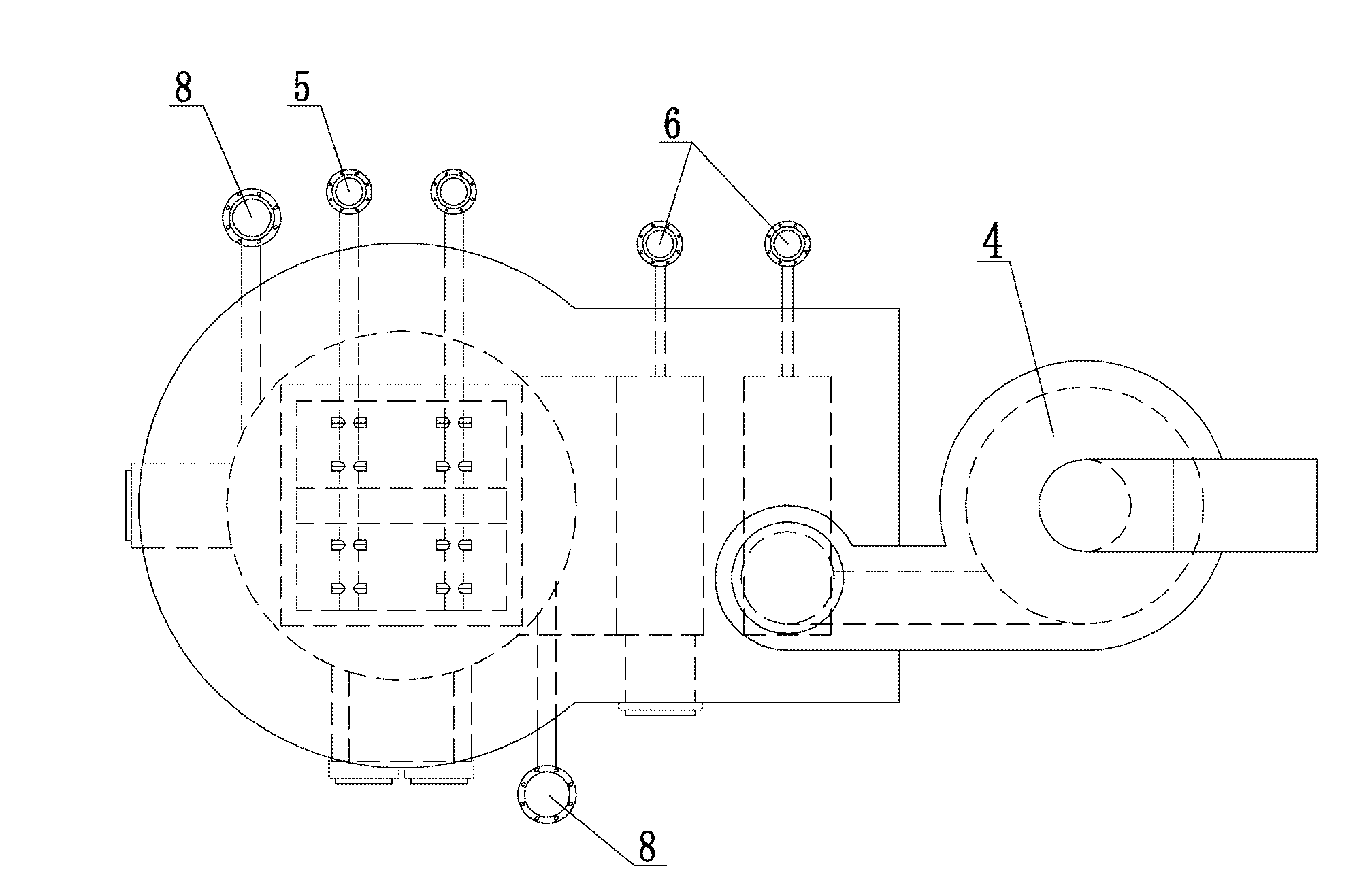 Vertical biomass hot blast heater