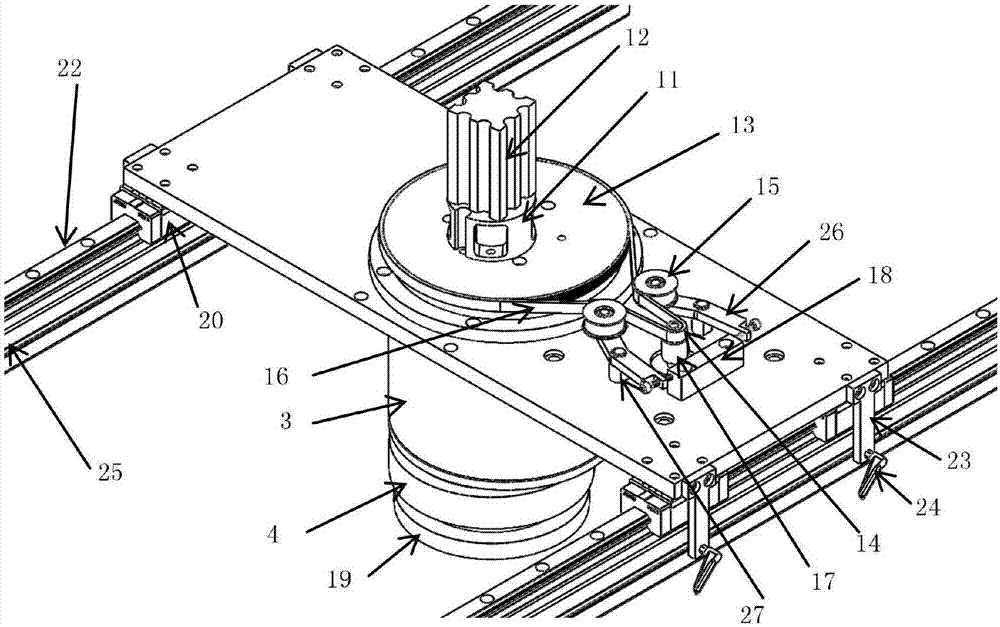 Eccentric-bushing-type high accuracy positioning device for code spraying product check machine sprayers