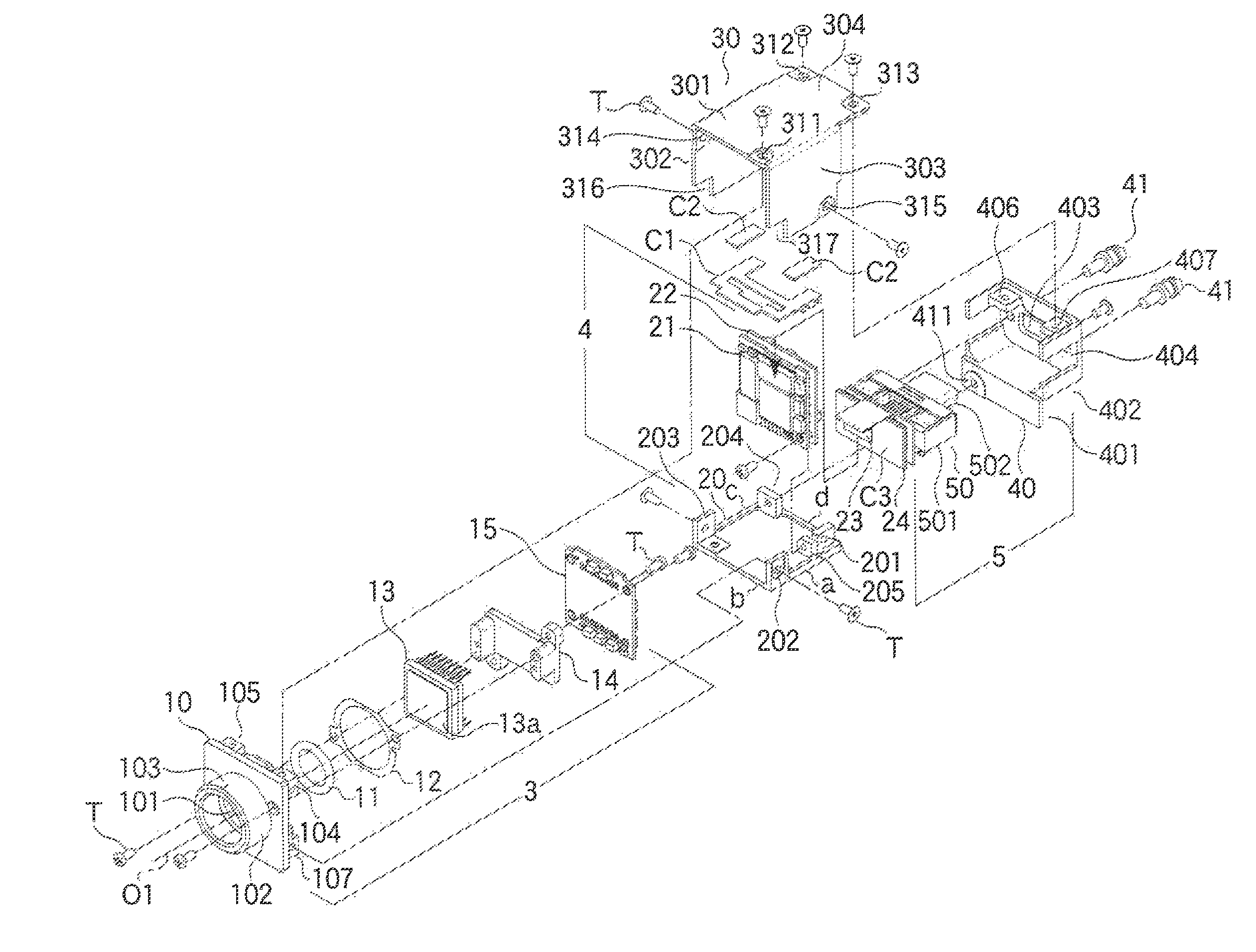 Small industrial electronic imaging camera provided with external interface cable