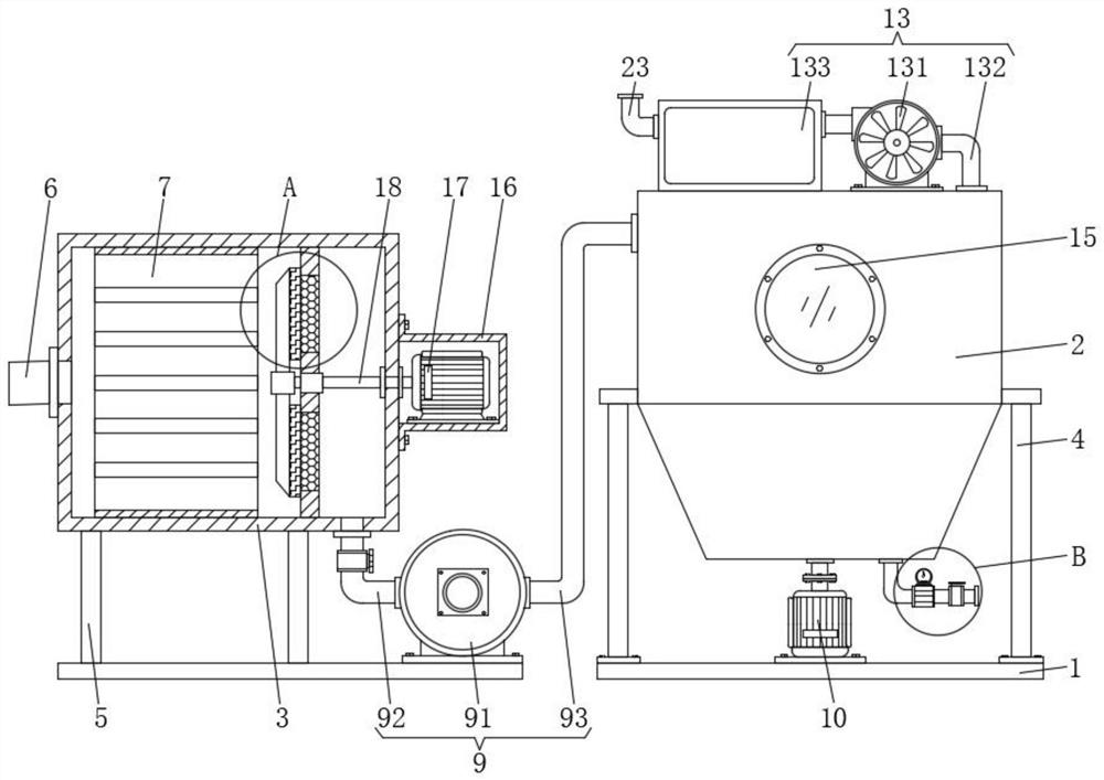 A dehydration device for soybean oil processing