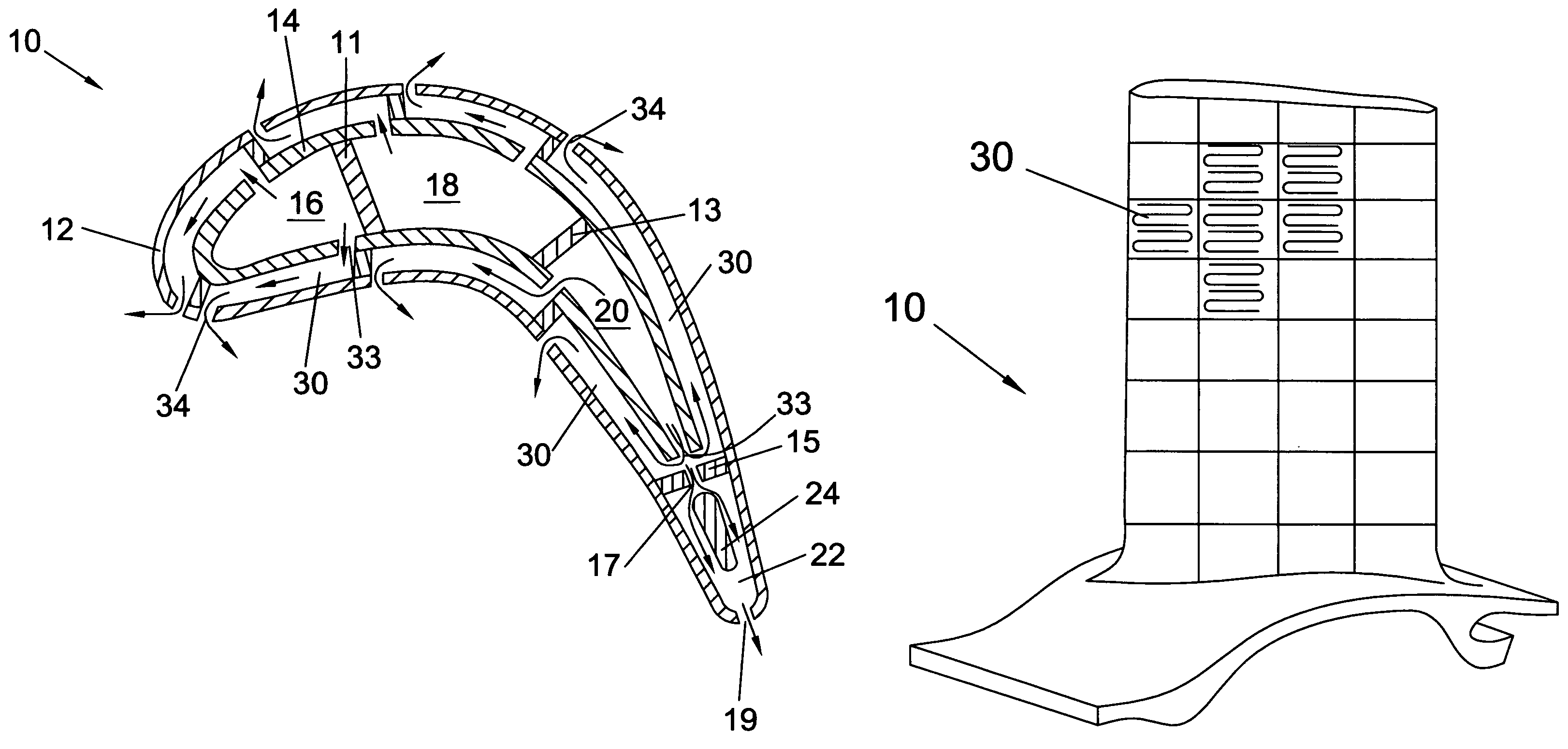 Turbine airfoil with mini-serpentine cooling passages