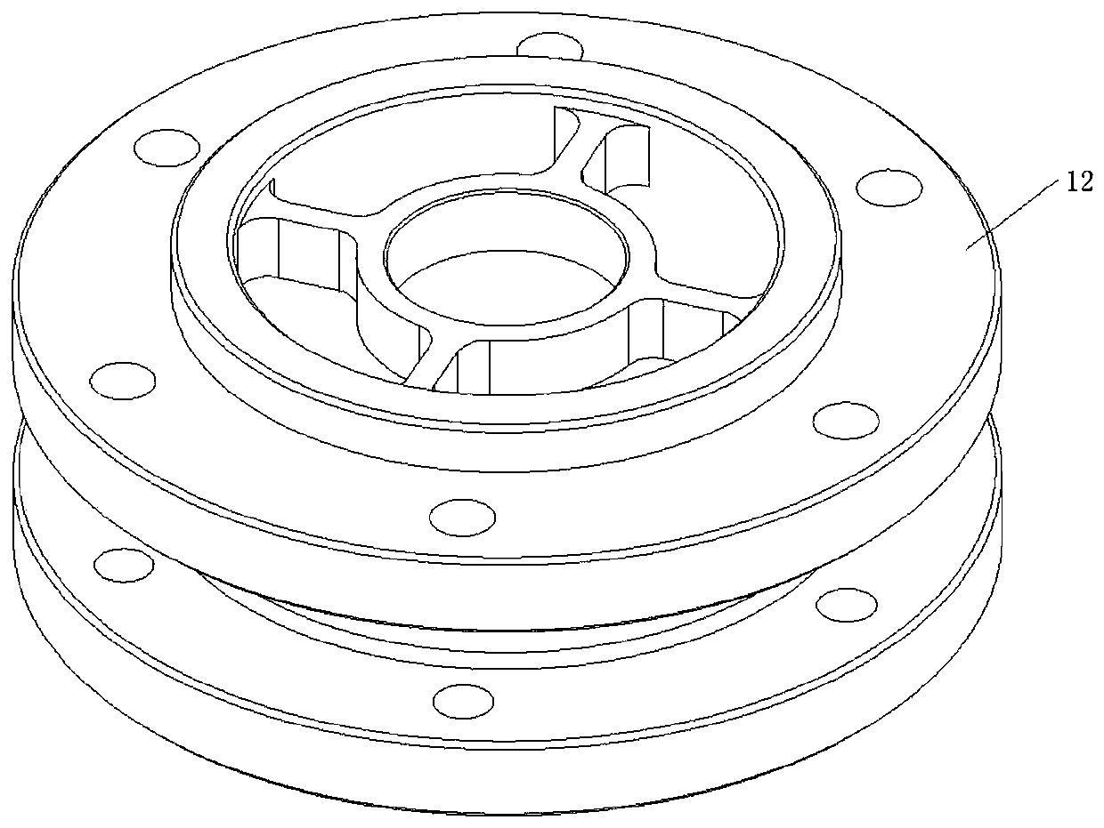 Main pump shield motor auxiliary impeller flow measuring device and loop flow dividing calculating method