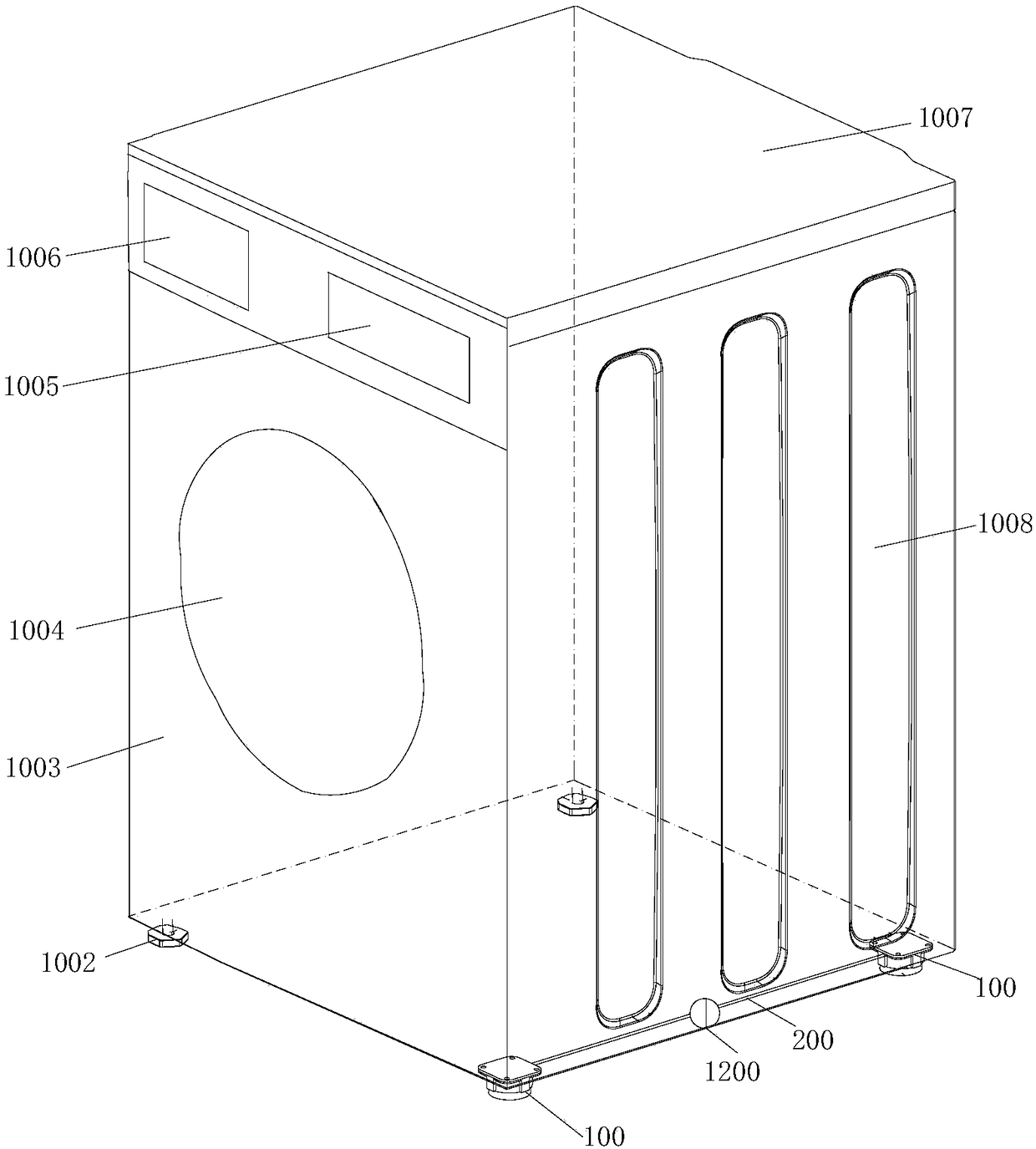 Bottom stud for domestic appliance and domestic appliance