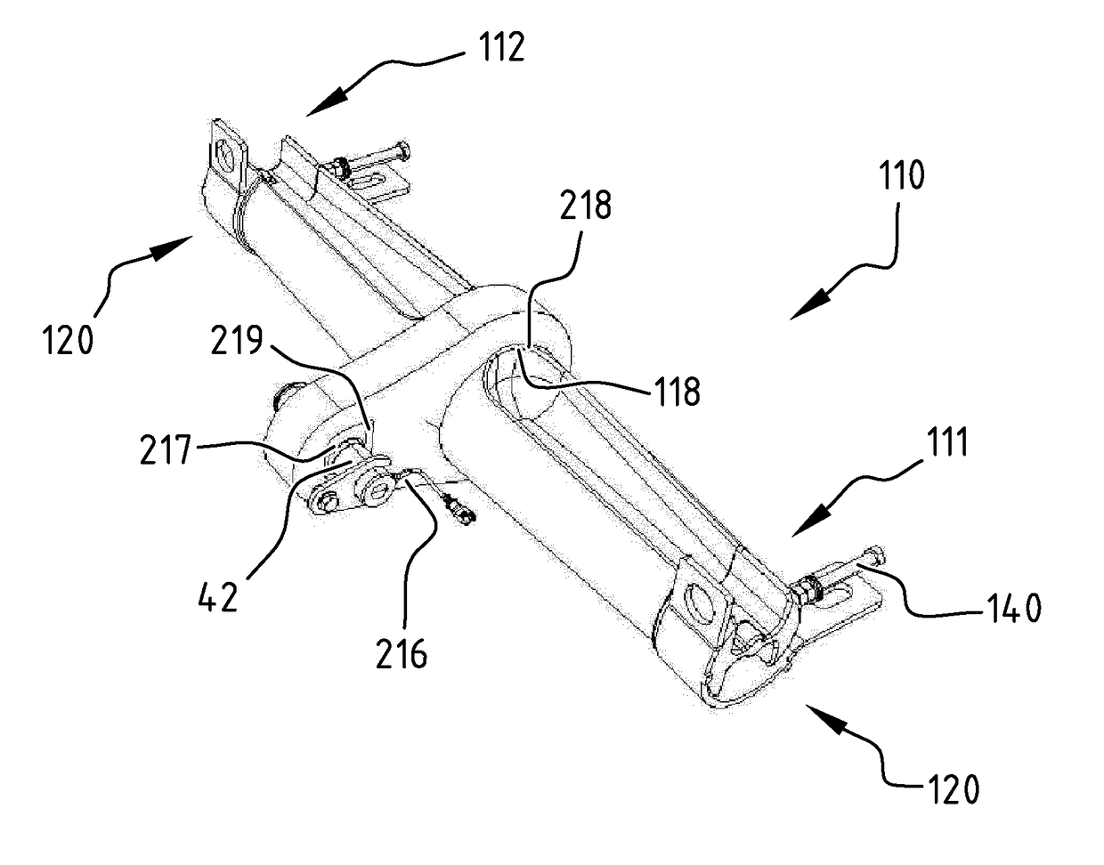 Baler with Improved Cross Member for Mounting the Gearbox