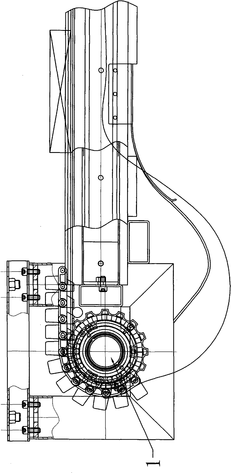 Pneumatic engaging and disengaging device for overhead cigarette carton conveying line