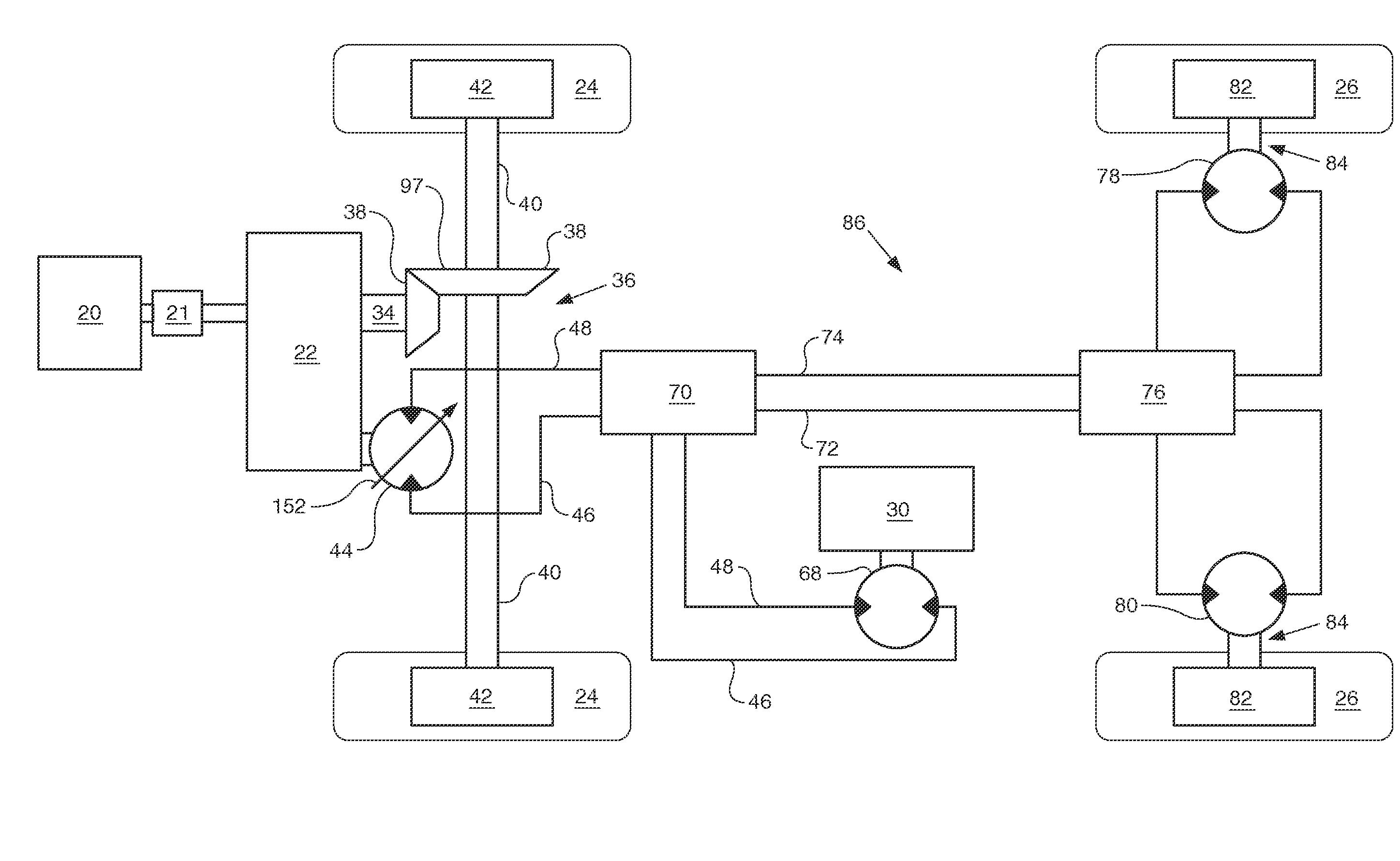 Rear wheel drive assist with articulation based speed modulation