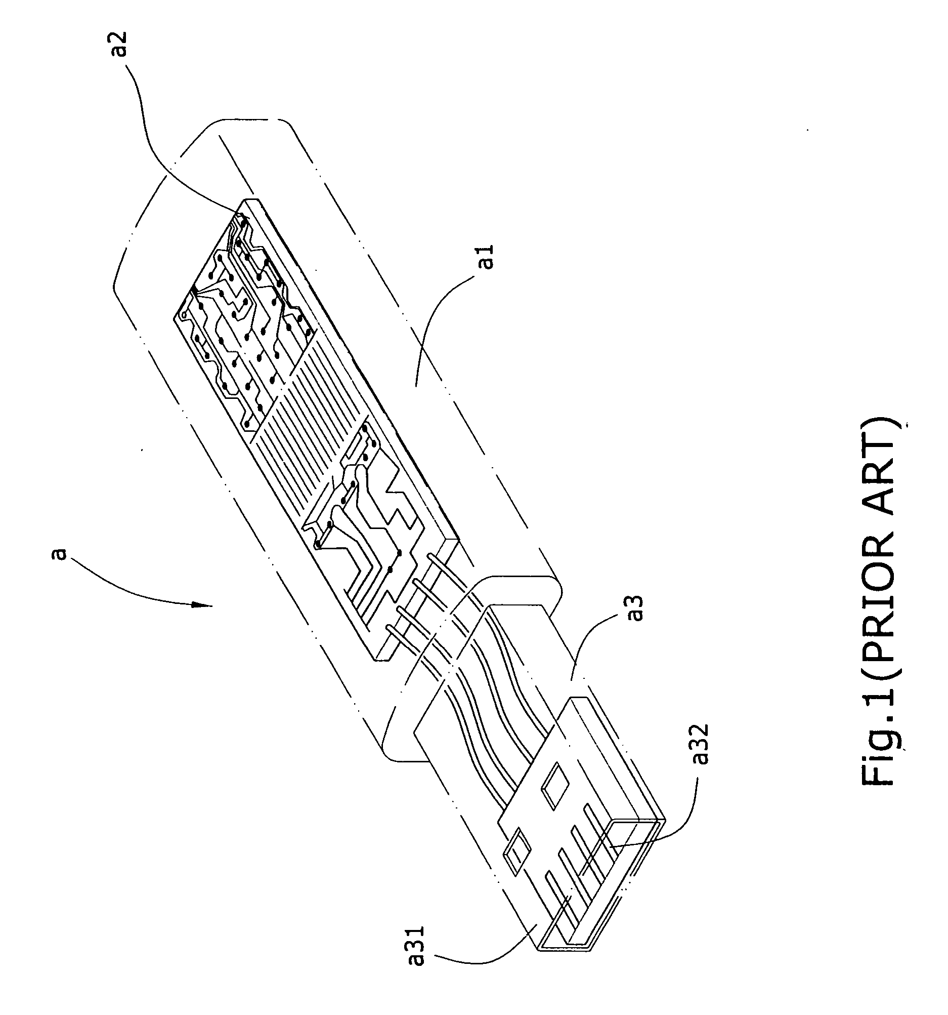 Structure of USB connector of mini portable flash memory drive