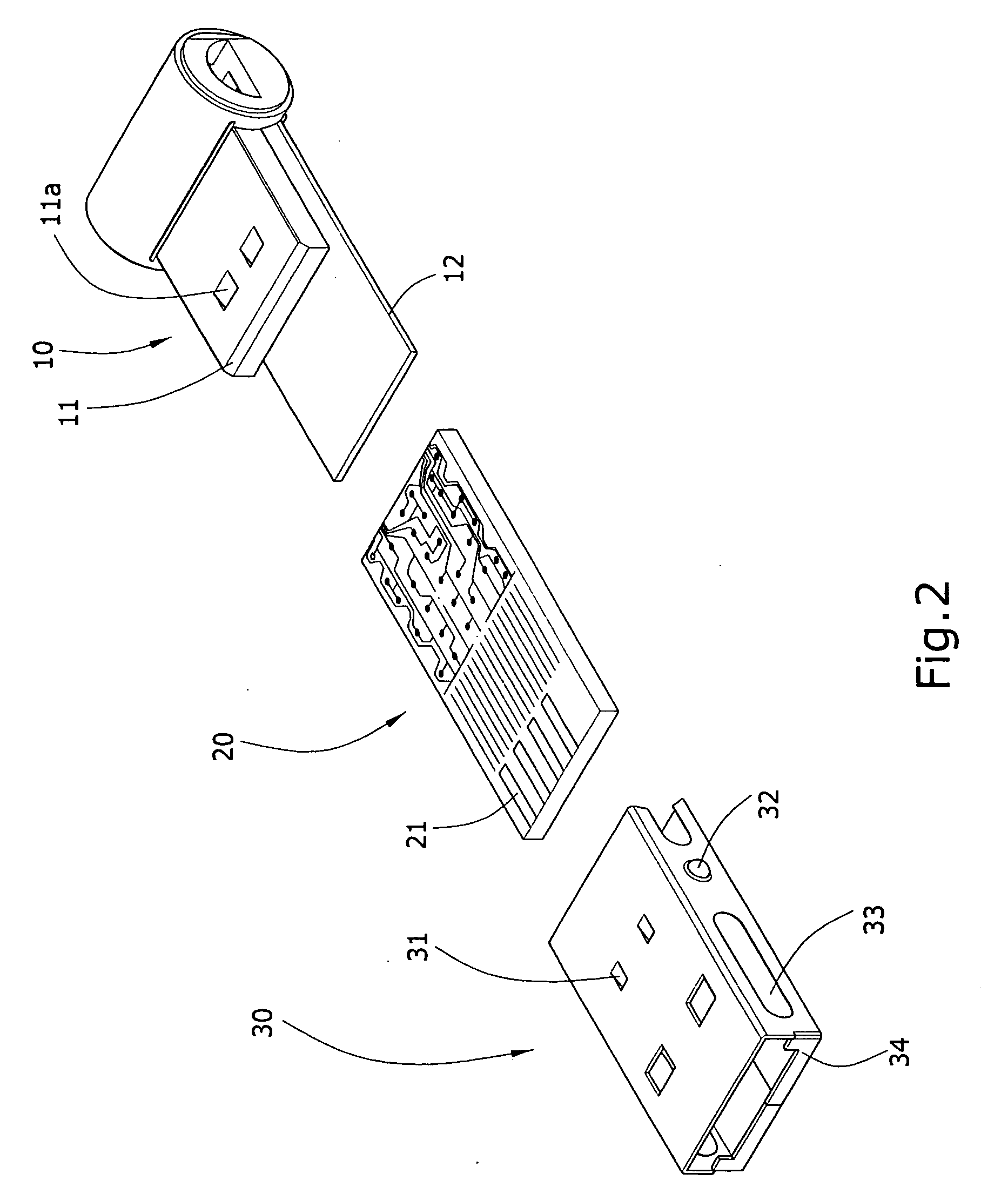 Structure of USB connector of mini portable flash memory drive