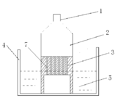 Method for growing terbium-aluminum garnet crystal by using guide die pulling method