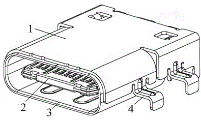 USB Type-C socket connector convenient for firm welding