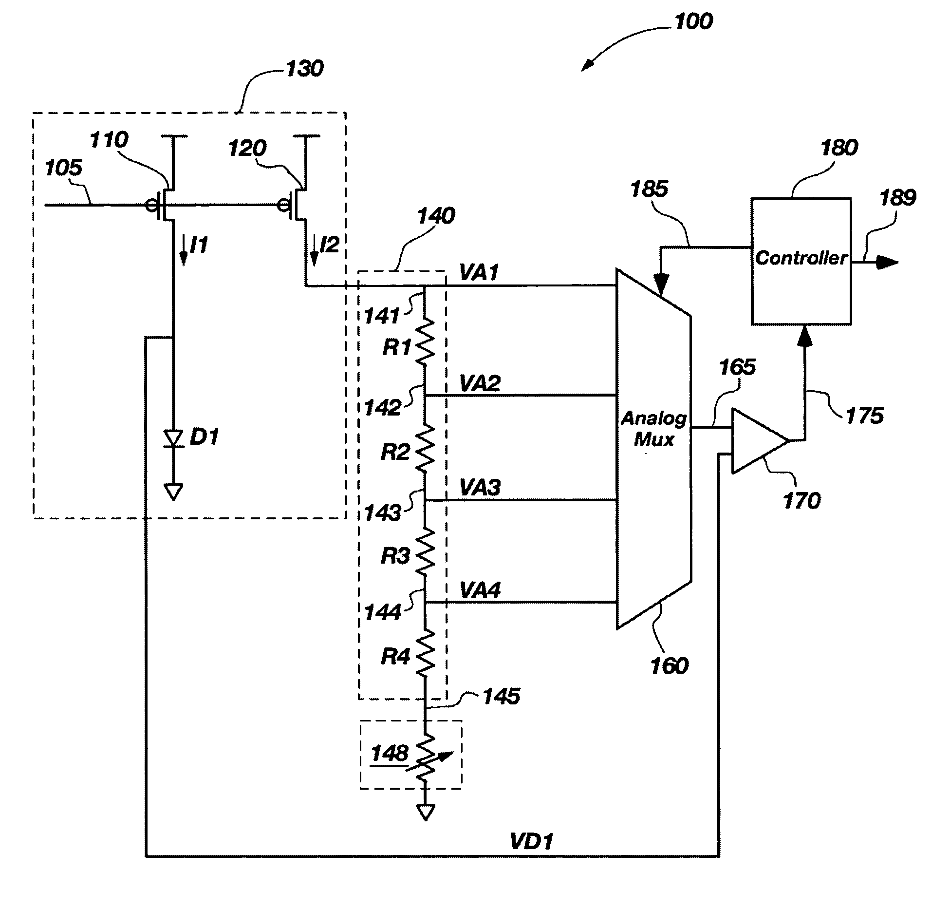 Method and apparatus for low voltage temperature sensing