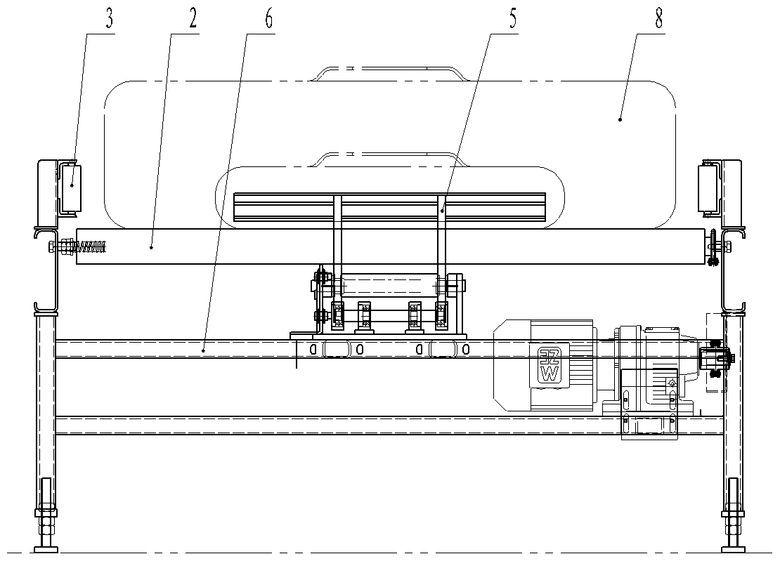 Tyre separation device of tyre transportation line