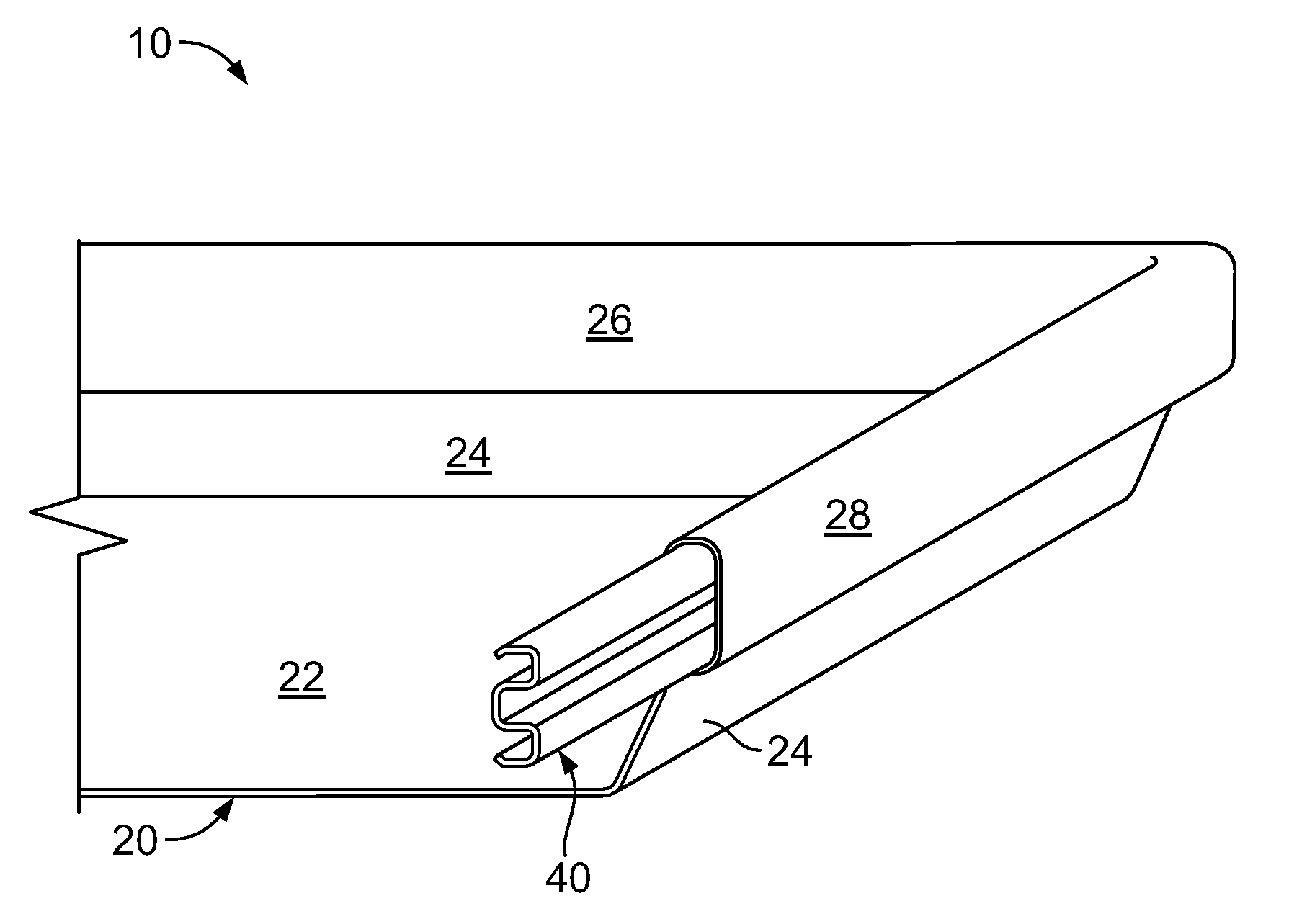 Industrial baking tray with contoured reinforcement band