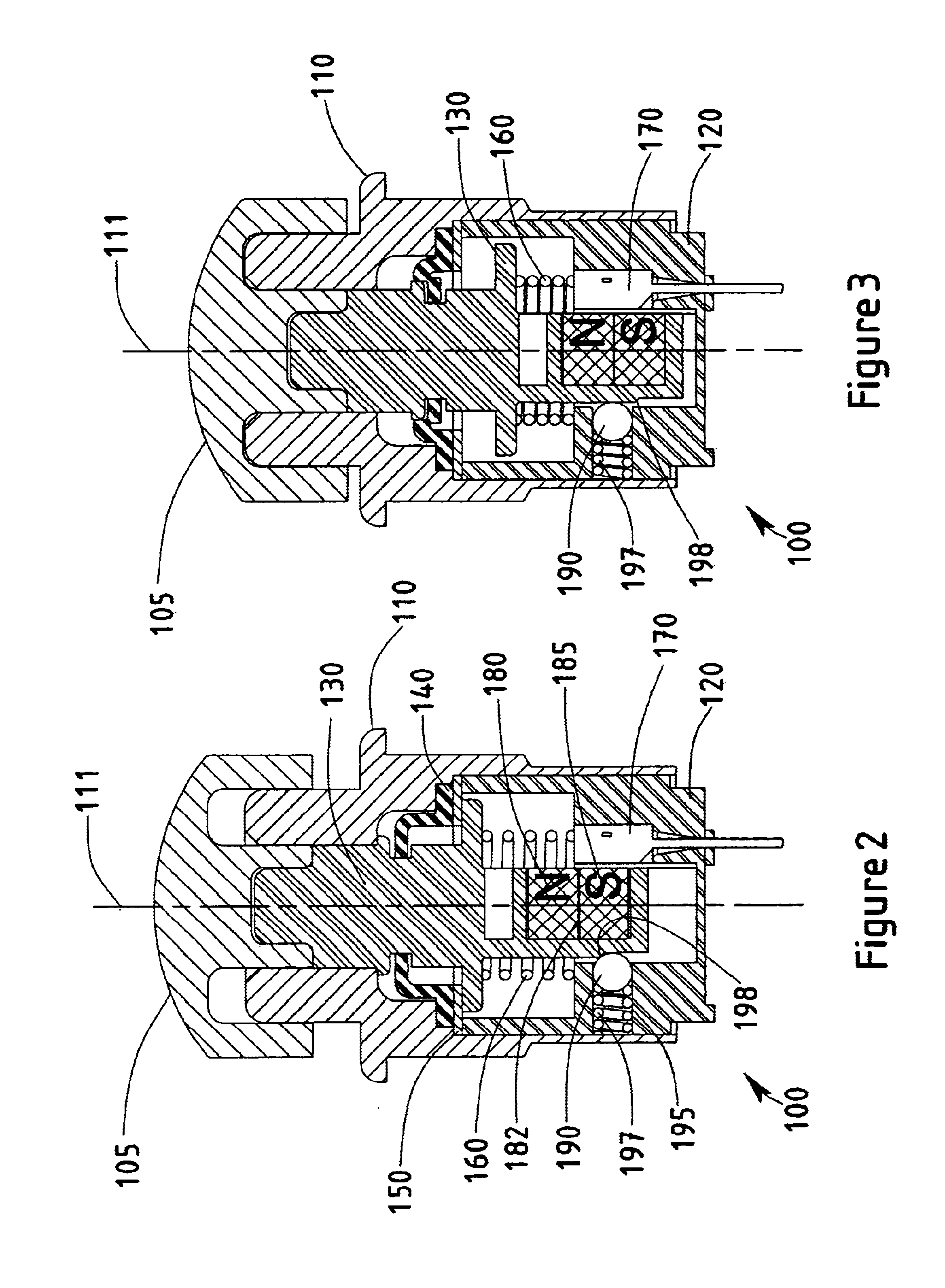 Dual magnet hall effect switch