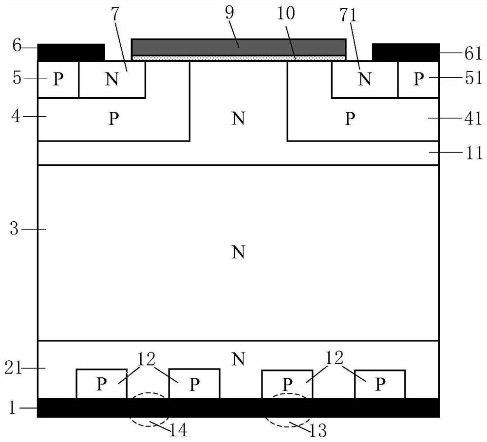 Planar silicon carbide reverse-blocking MOSFET device and preparation method thereof