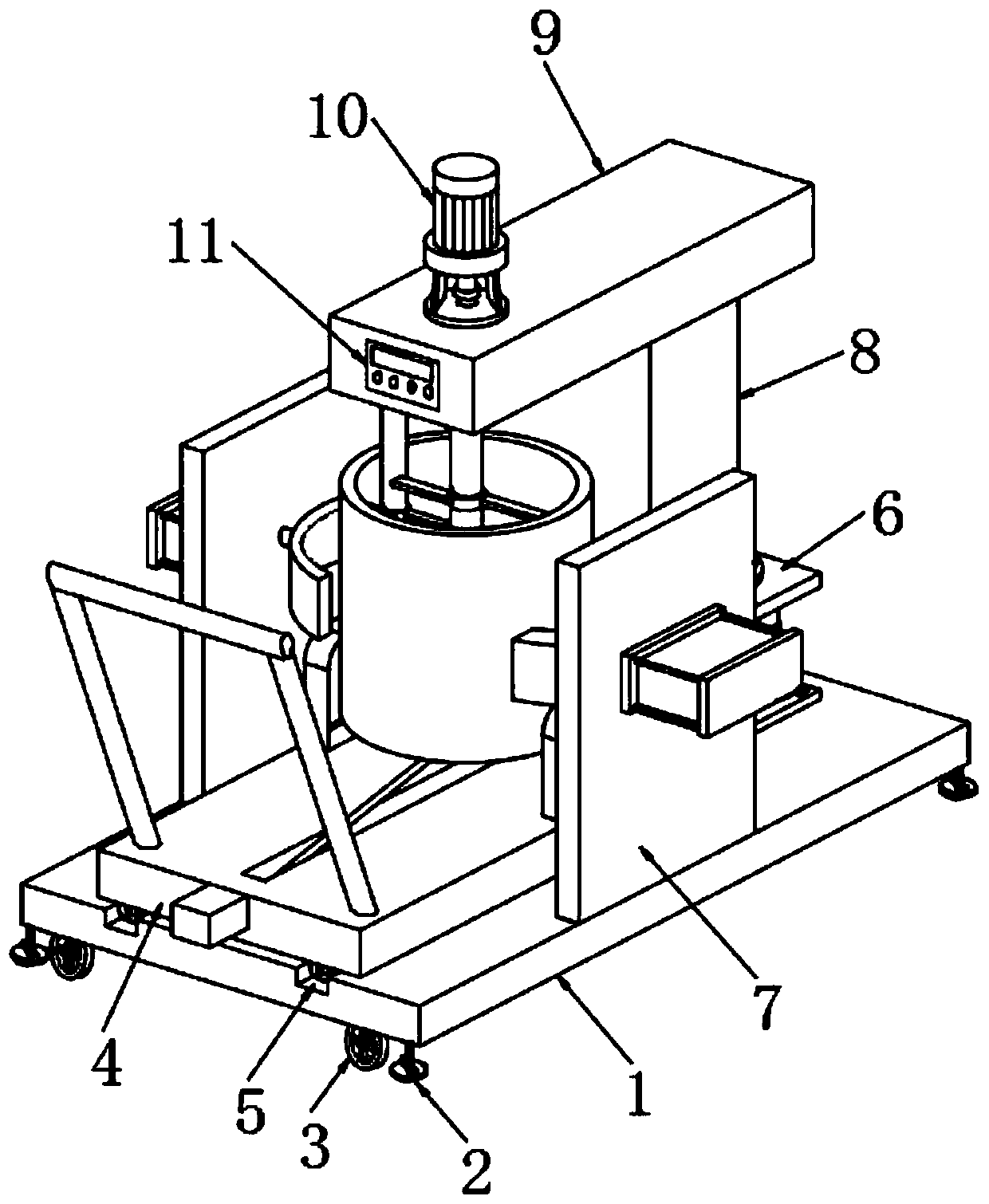 Automobile body paint treatment device for electric automobile production, and using method