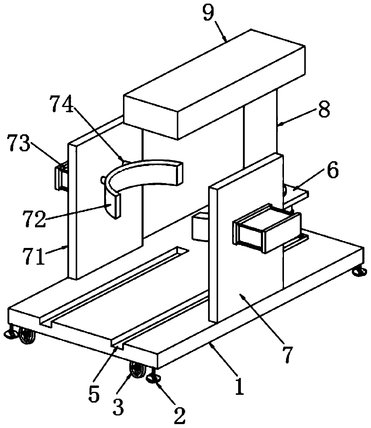 Automobile body paint treatment device for electric automobile production, and using method