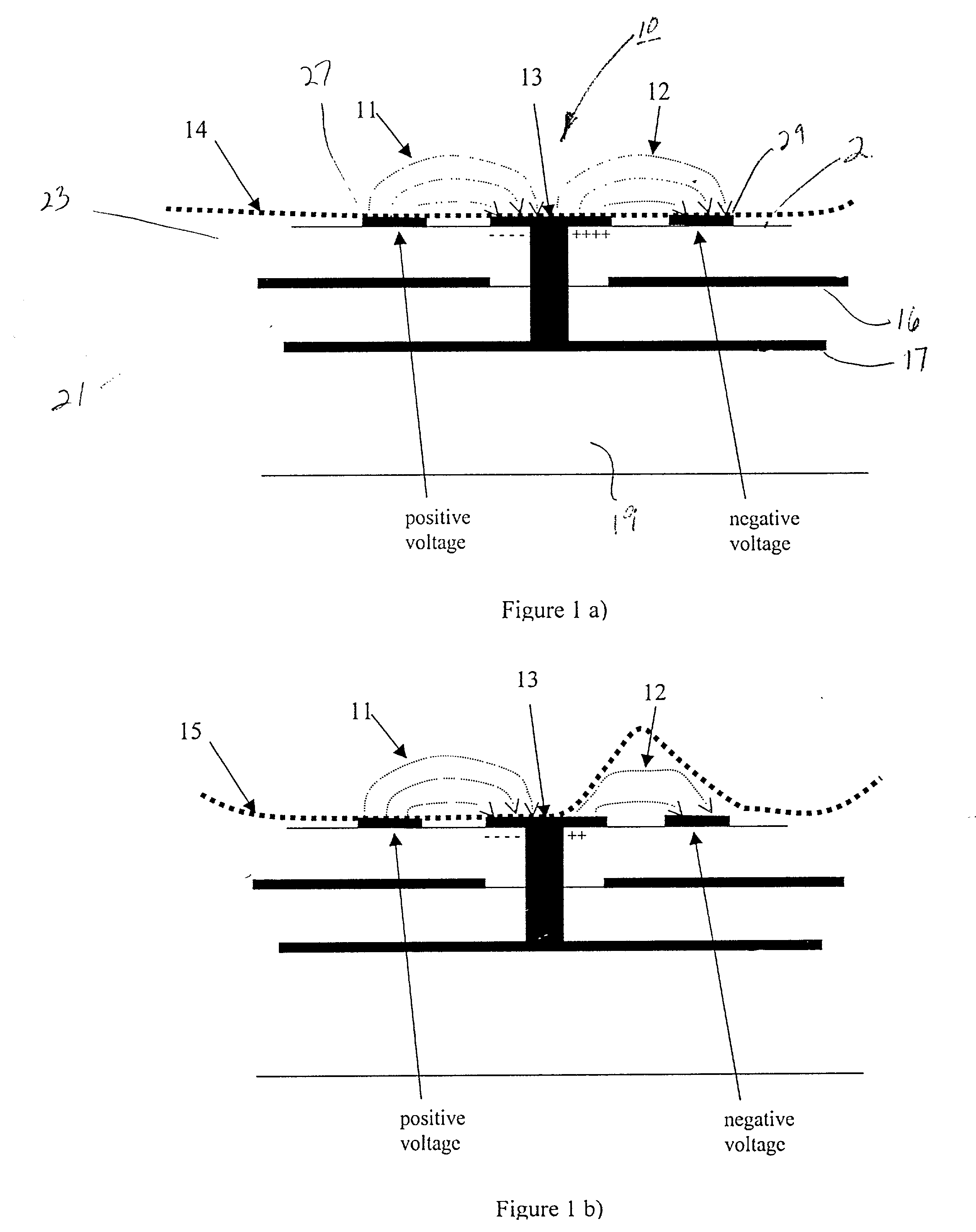 Capacitive circuit array for fingerprint sensing