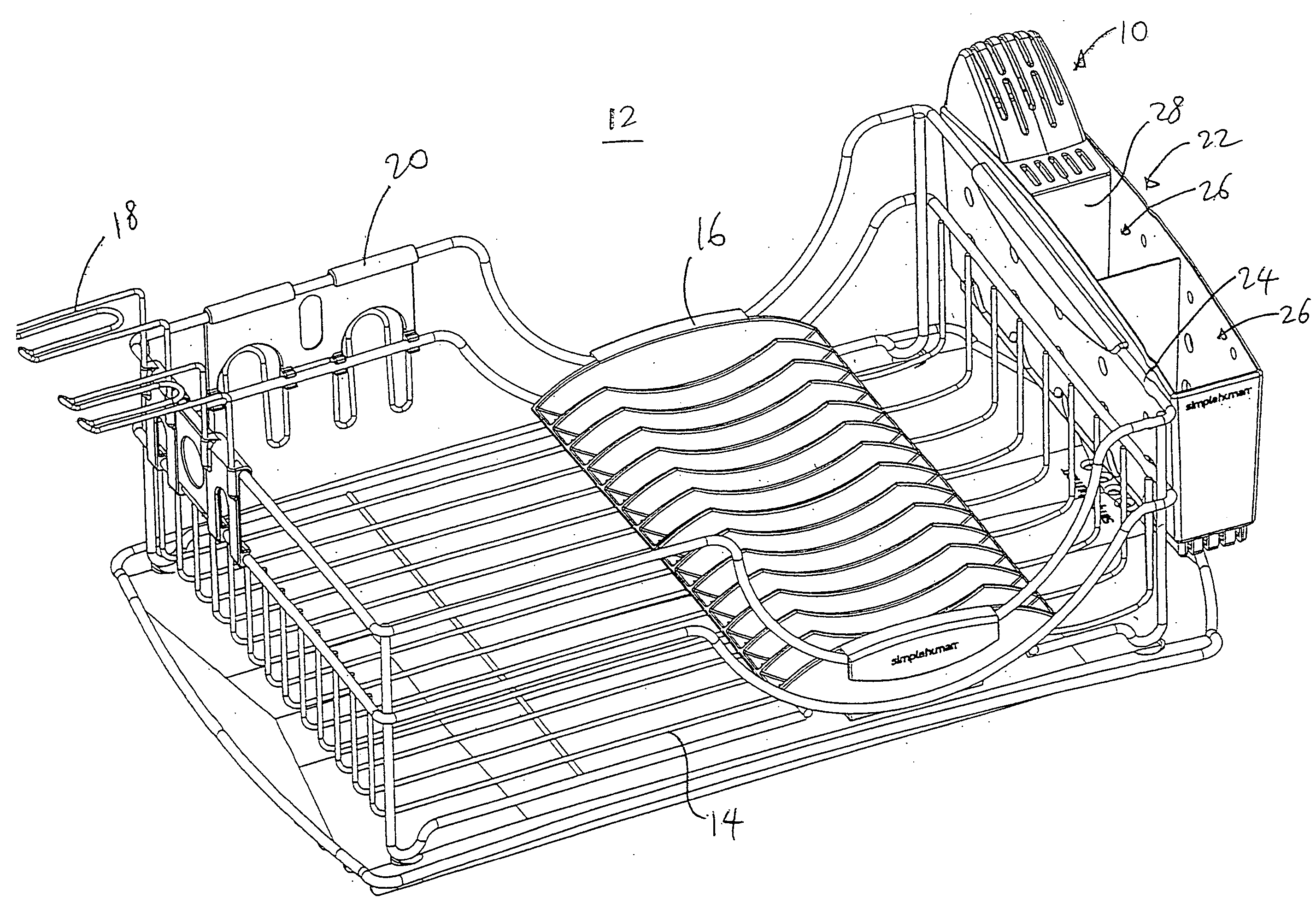 Retainer block for use with dish rack