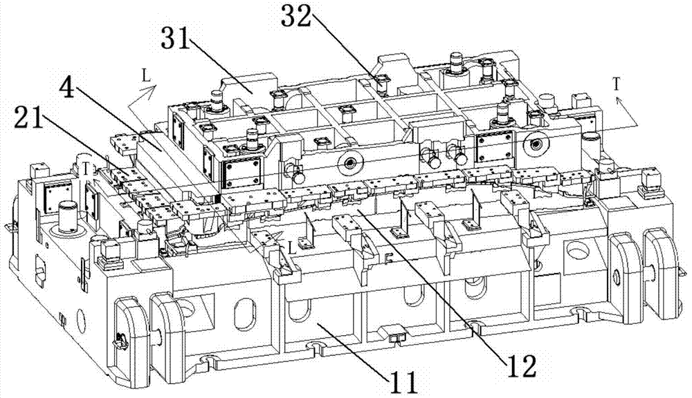 Stamping process of automobile roof cover and composite mold for trimming and shaping