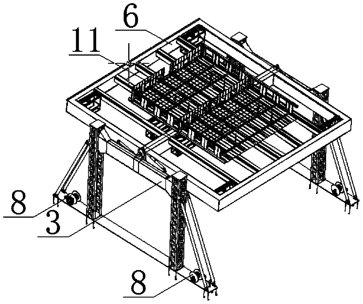 Fixed type thin plate segmented turnover device