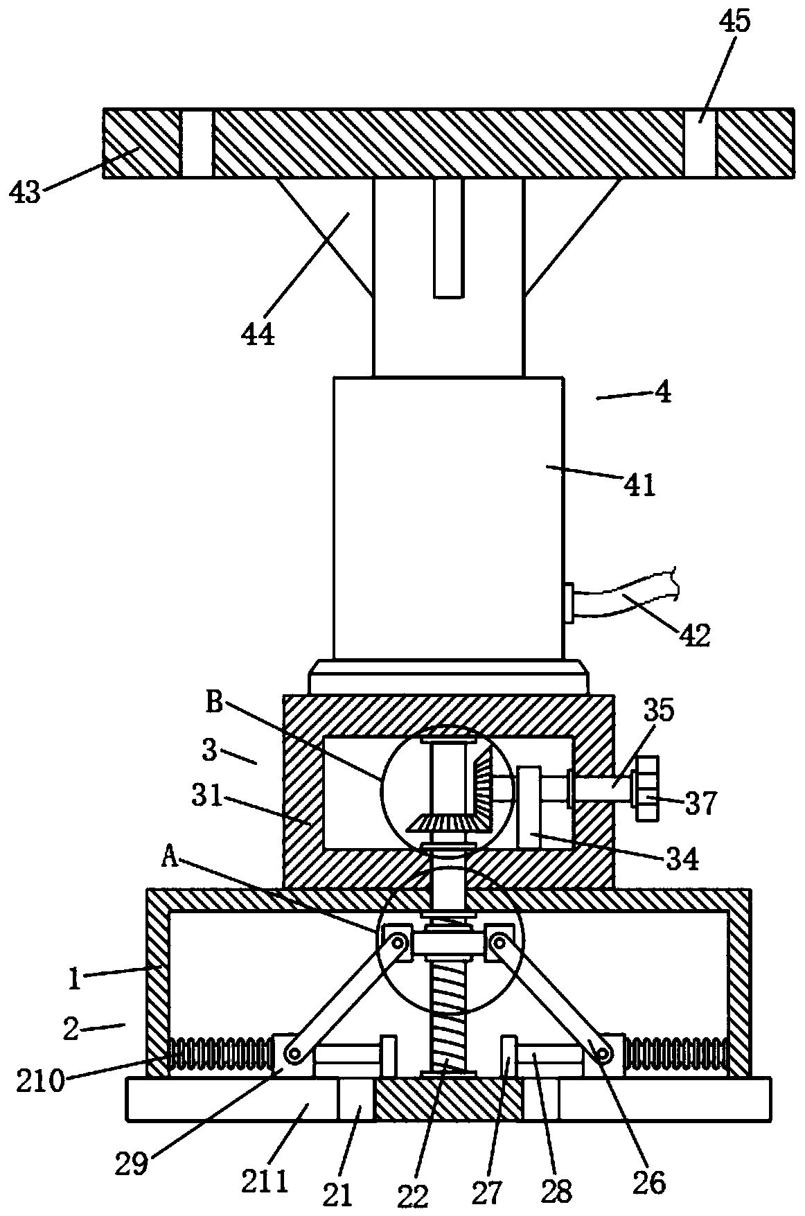 Stainless steel supporting leg structure