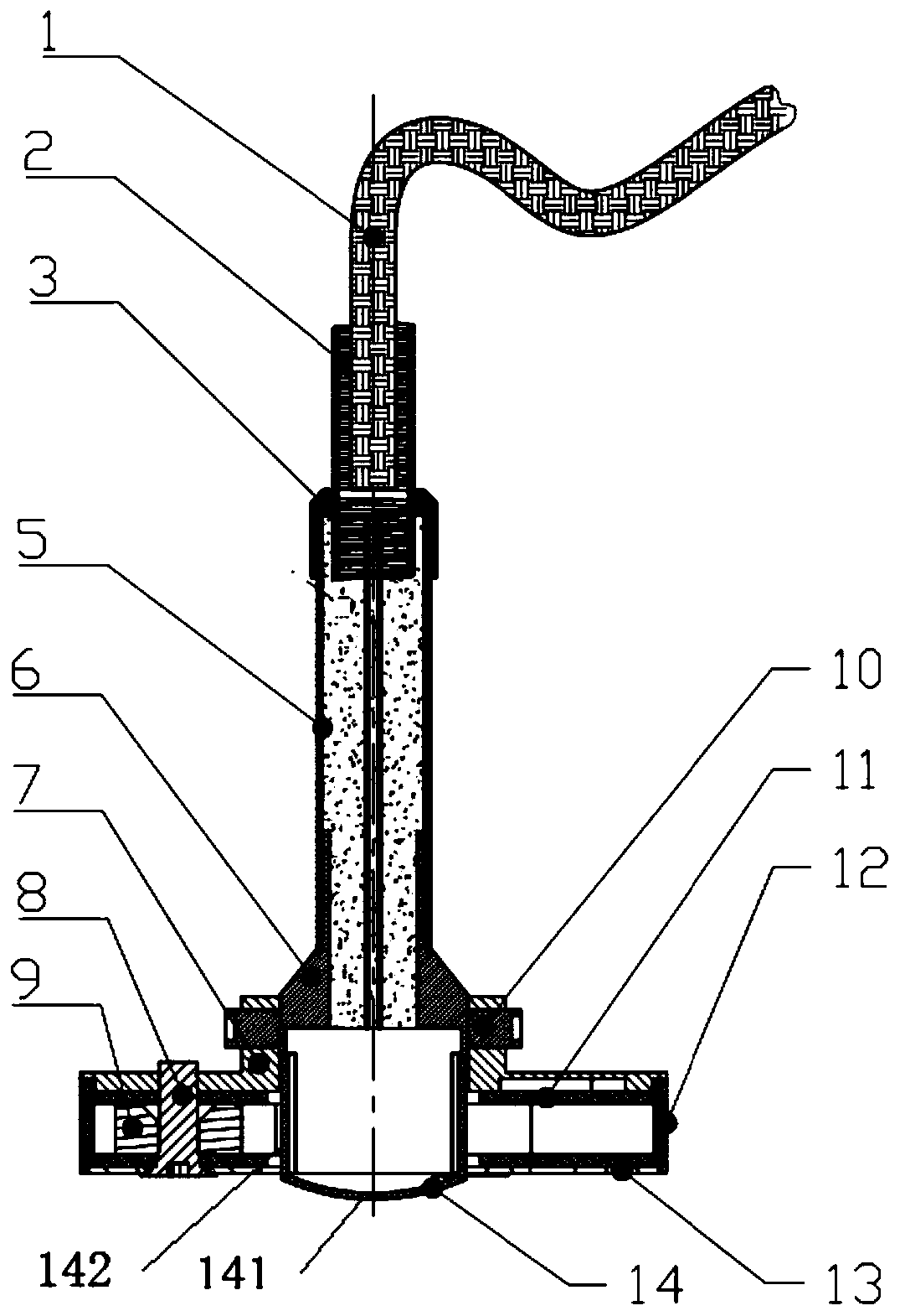 A high temperature resistant magnetic suction temperature sensor