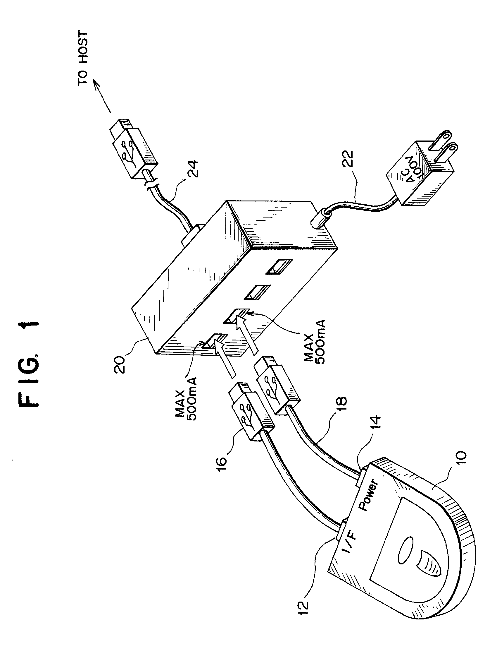 Electronic device with plural interface ports wherein one of the interface ports is used as an assist power supply port