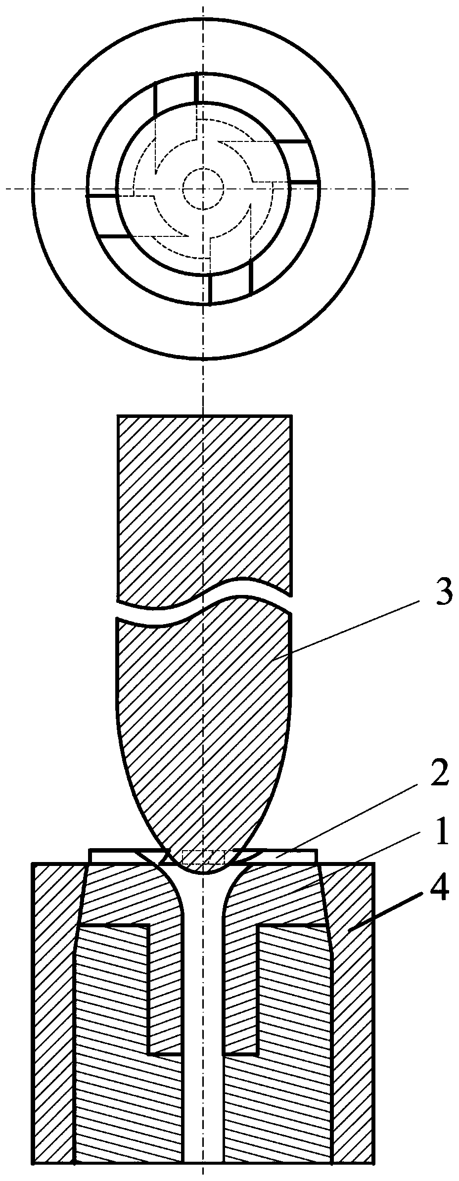 A swirling flow upper nozzle for continuous casting tundish