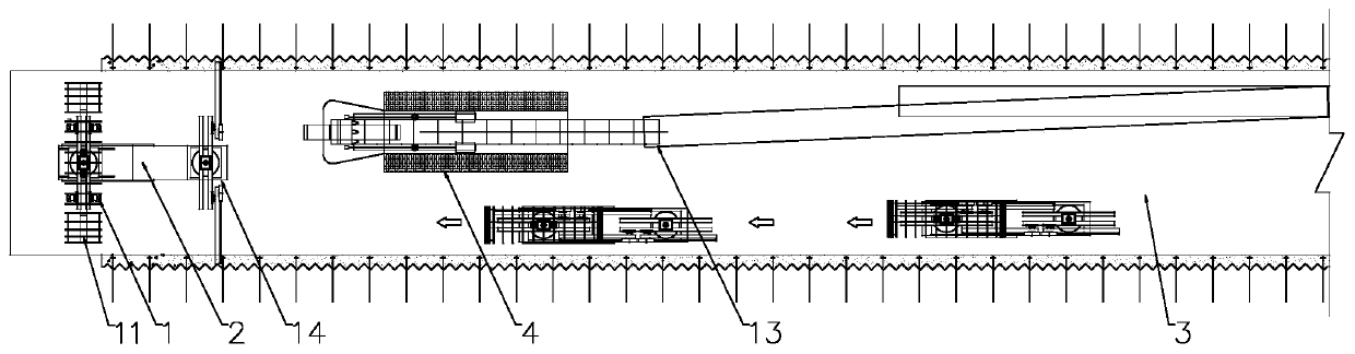 Anchor-rod trolley with shielding function