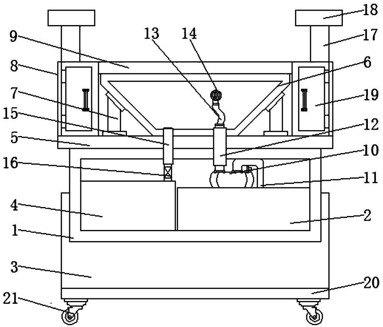 Cleaning device for gynecological care