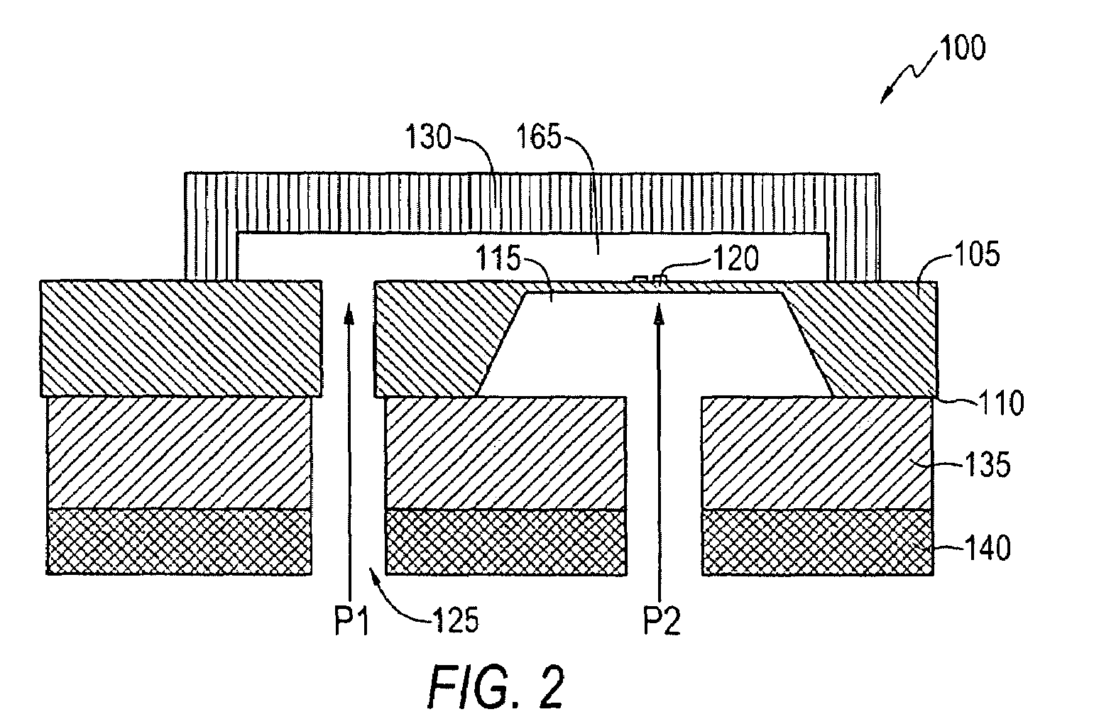 Differential pressure sense die based on silicon piezoresistive technology