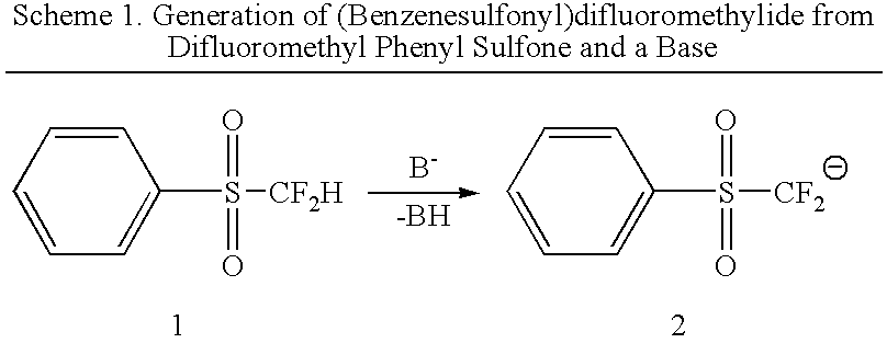 Nucleophilic substitution reactions of difluorormethyl phenyl sulfone with alkyl halides leading to the facile synthesis of terminal 1,1-difluoro-1-alkenes and difluoromethylalkanes