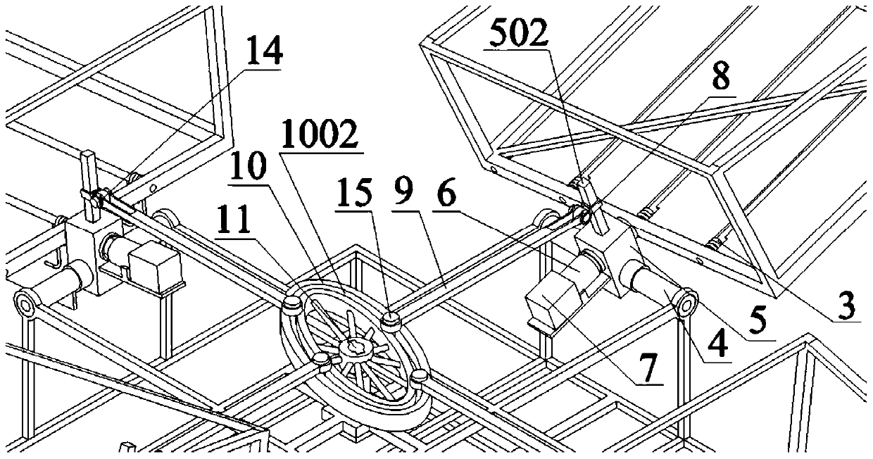 Synchronous swinging type rotary vane four-flapping-wing aircraft