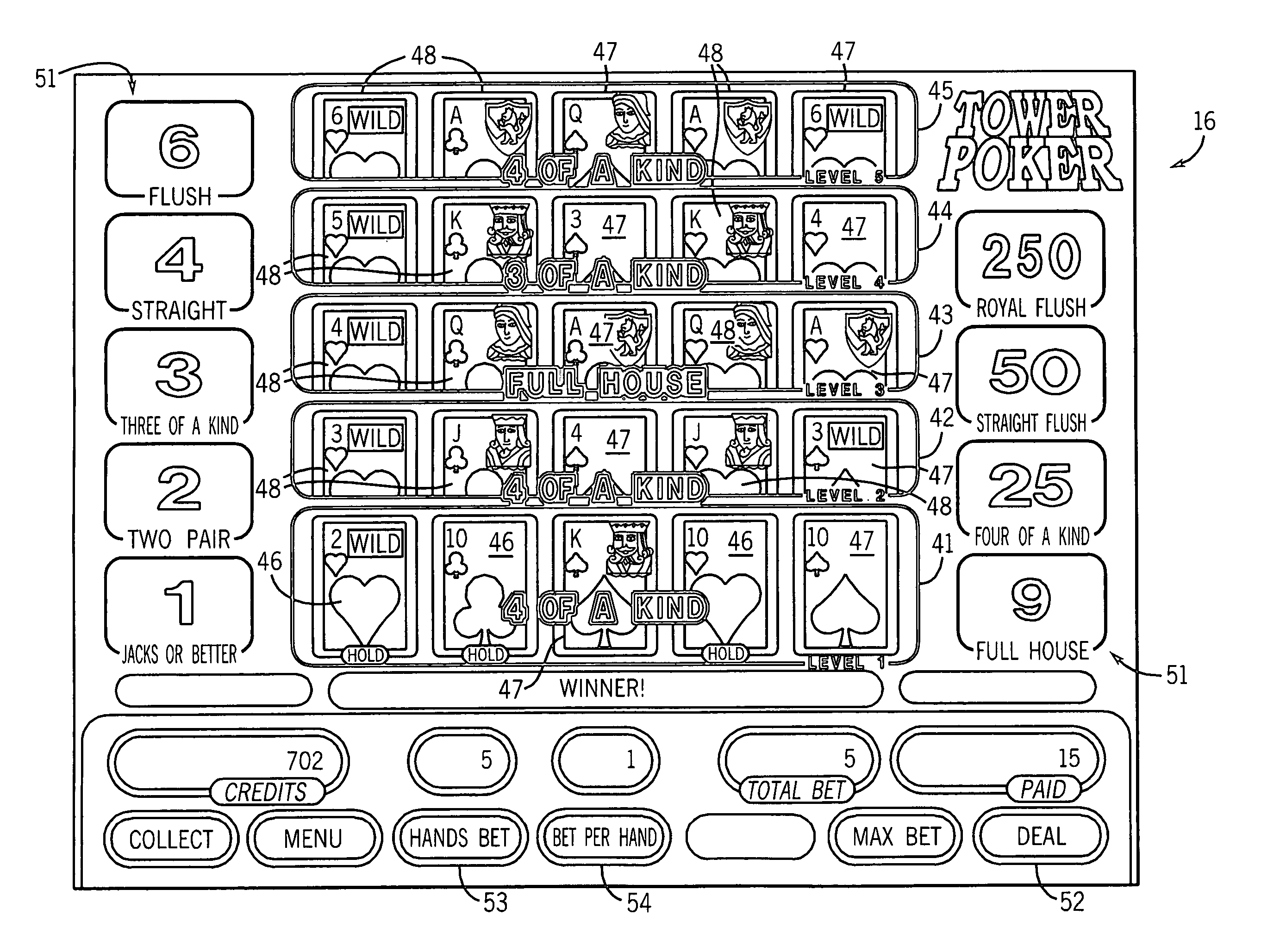 Multi-hand card game method and apparatus