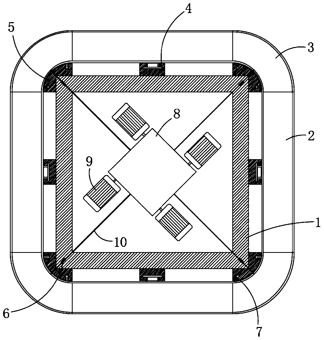 Vertical slow descend building side construction device