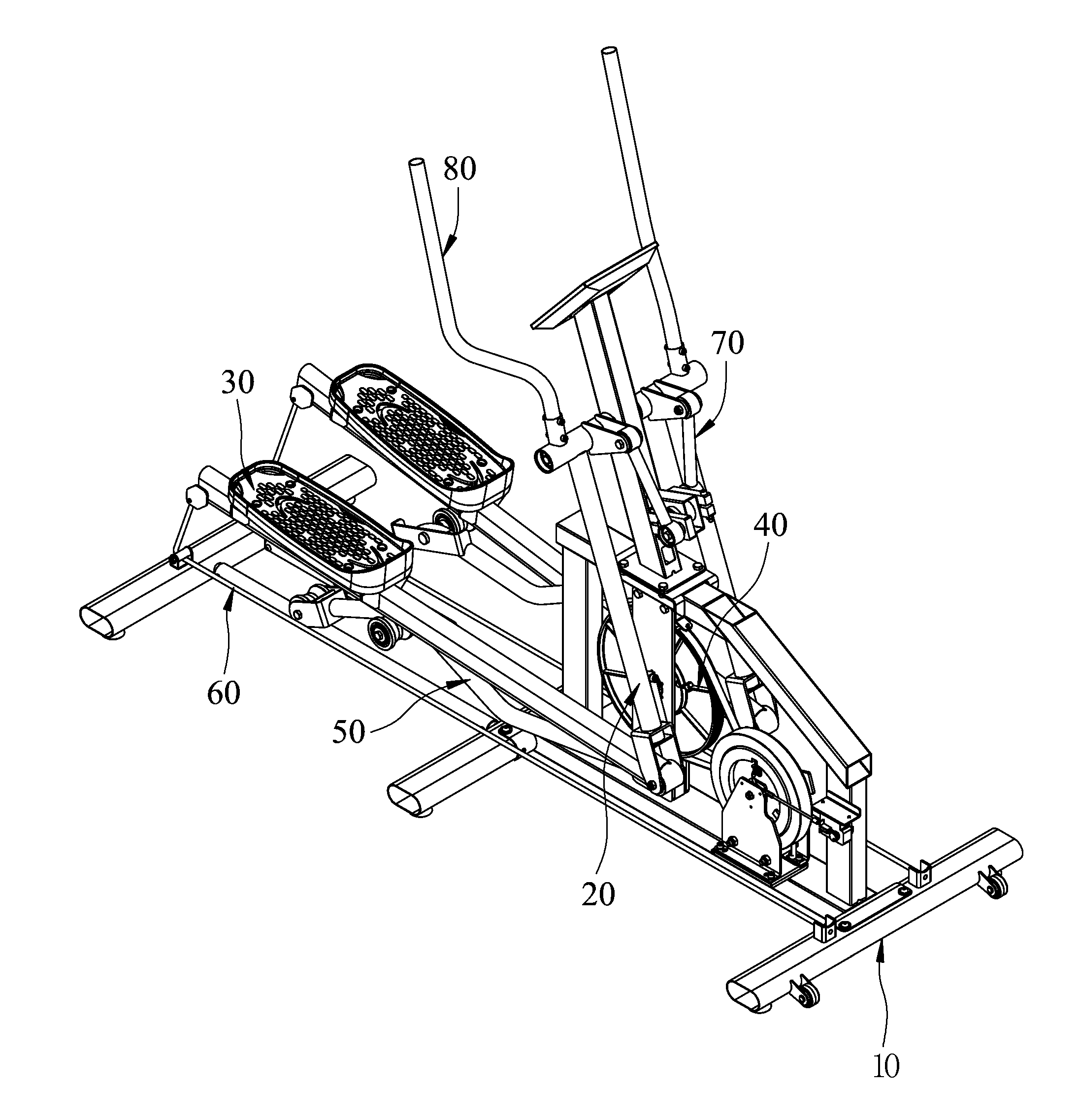 Elliptical trainer variable stride