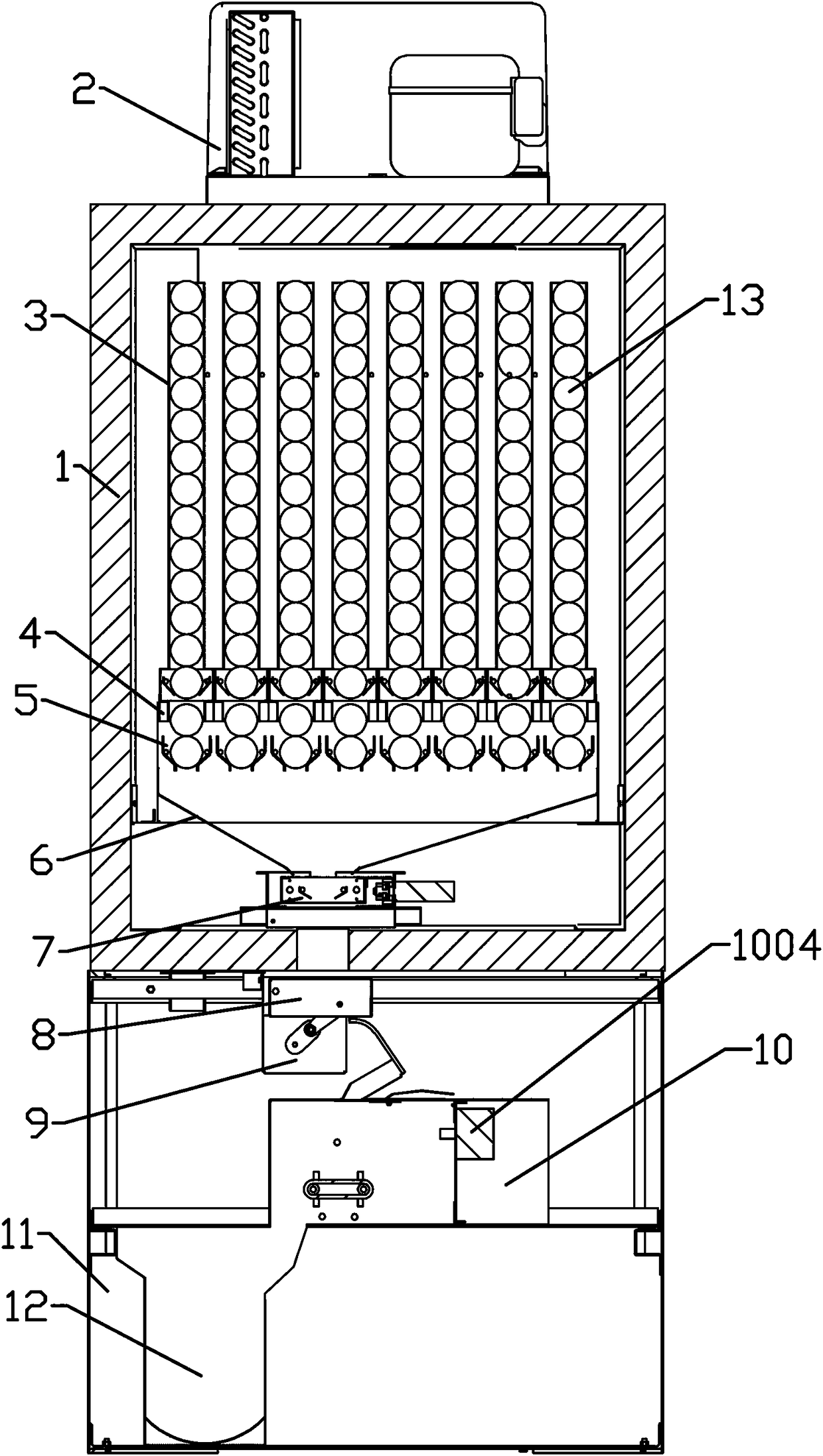 Columnar quick-frozen food baking heating unmanned vending machine