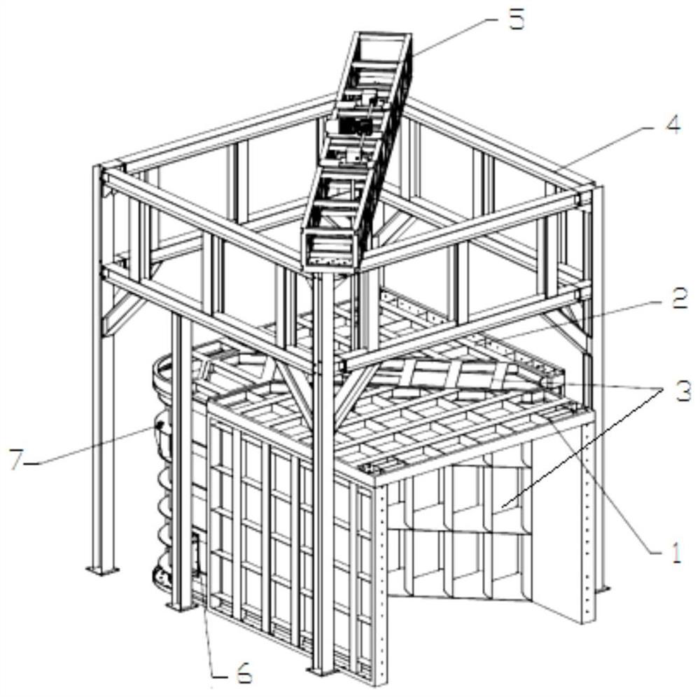 A test device for the first corner section of an automobile wind tunnel