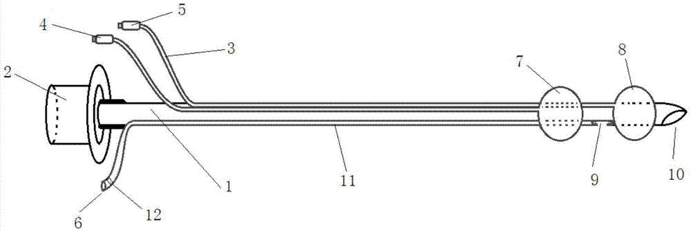 Low-pressure two-bag self-suction tracheal catheter and use method thereof