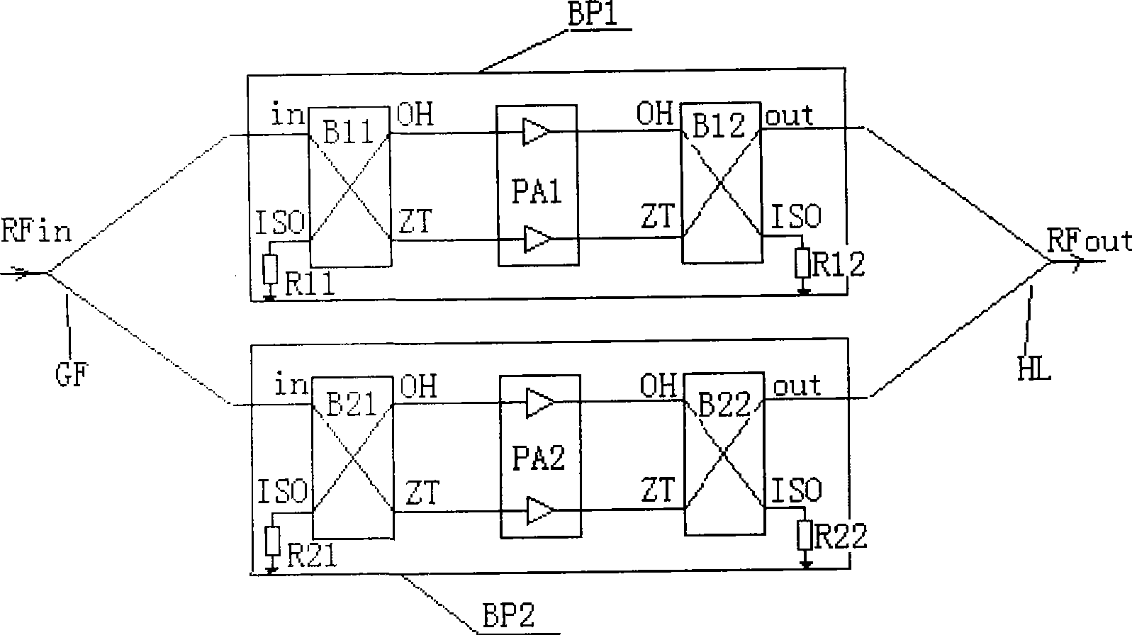 Microwave low waveband ultra-minitype power synthesizer