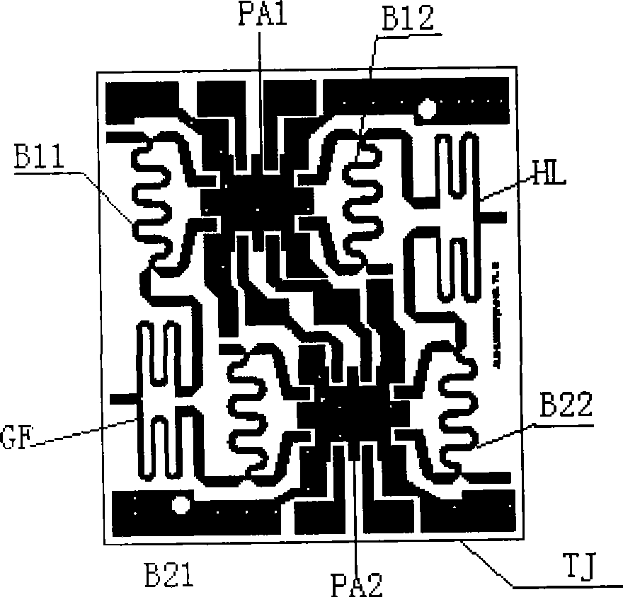 Microwave low waveband ultra-minitype power synthesizer