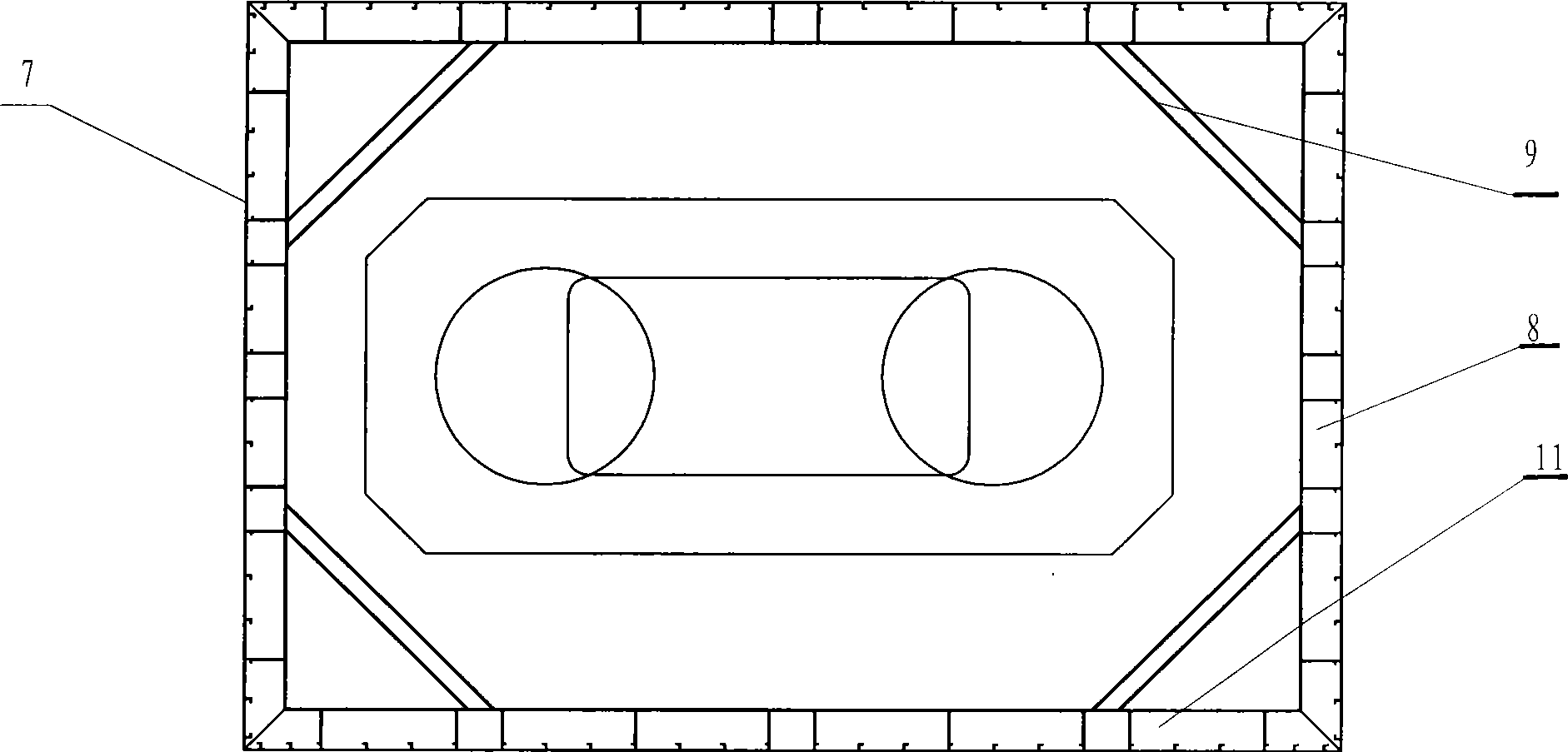 Single and double-wall combined steel cofferdam construction method and its single and double-wall combined steel cofferdam