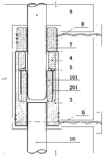 Elastic combination ring type anchoring offset rod piece connector