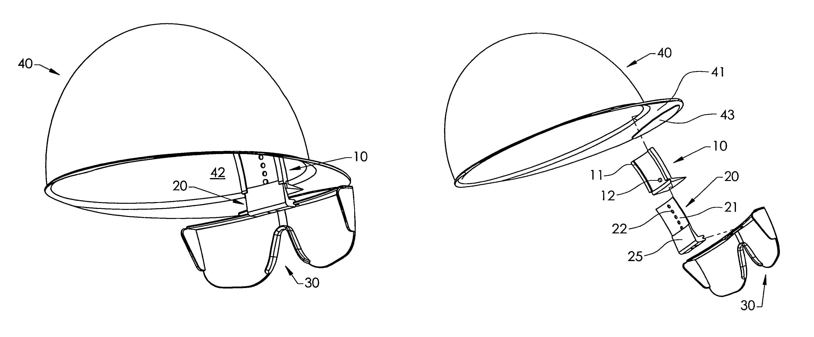 Hard-hat flip-up safety glasses