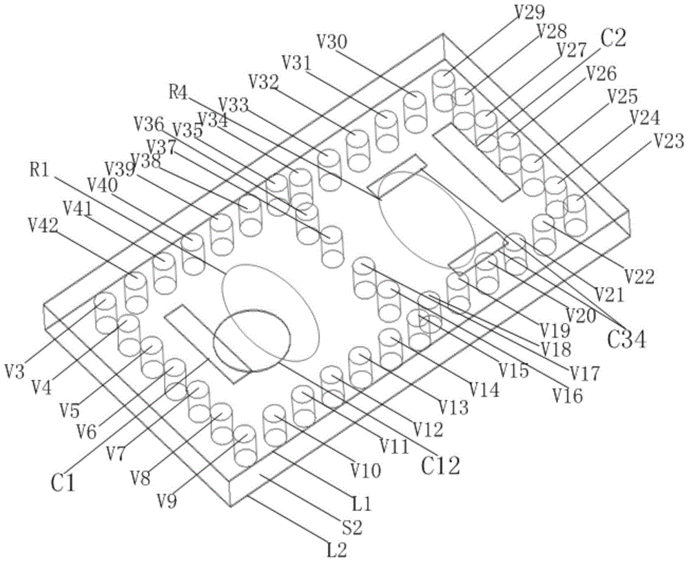 E-band high rejection bandpass filter based on ltcc