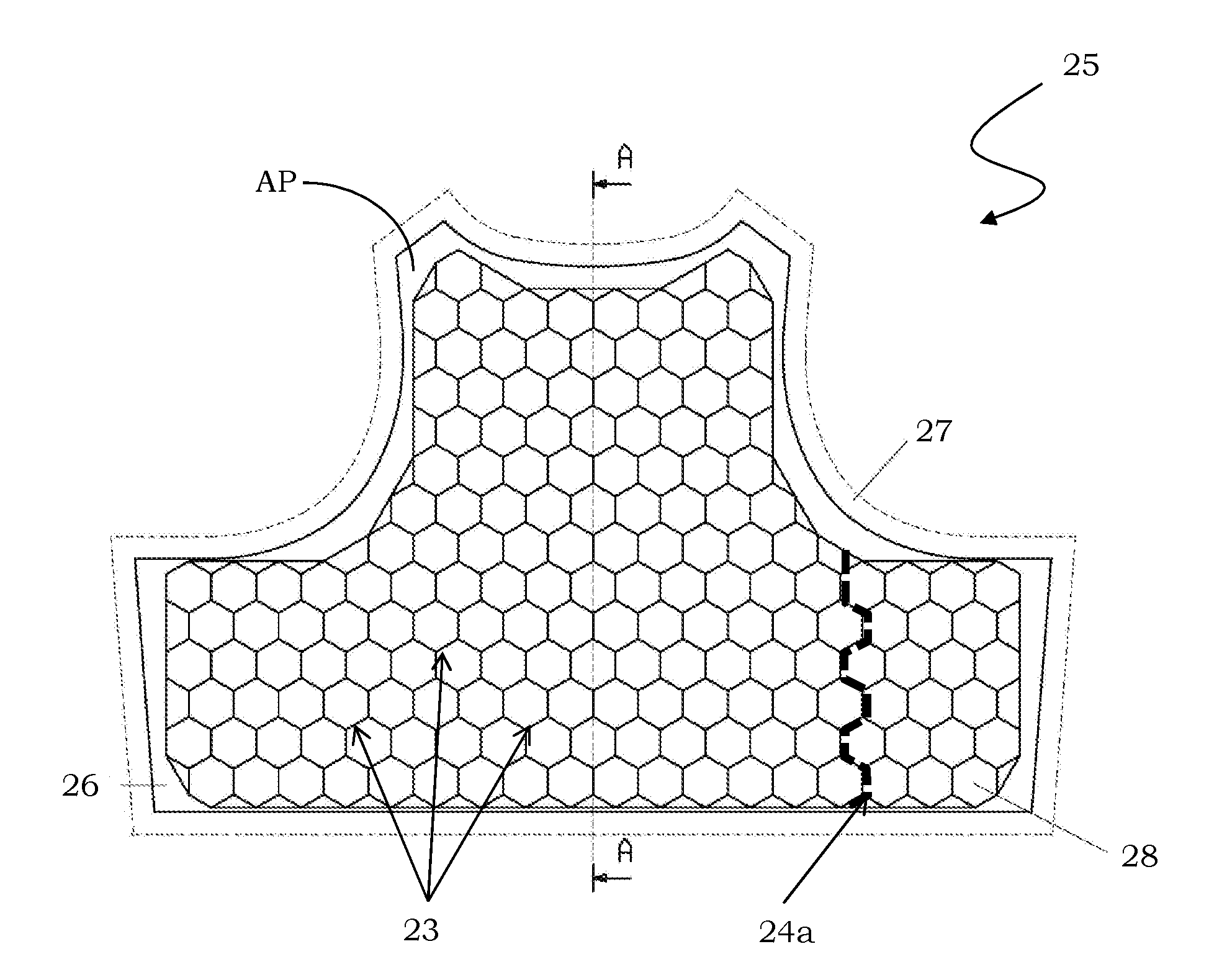 Bulletproof protection structure and corresponding bulletproof vest