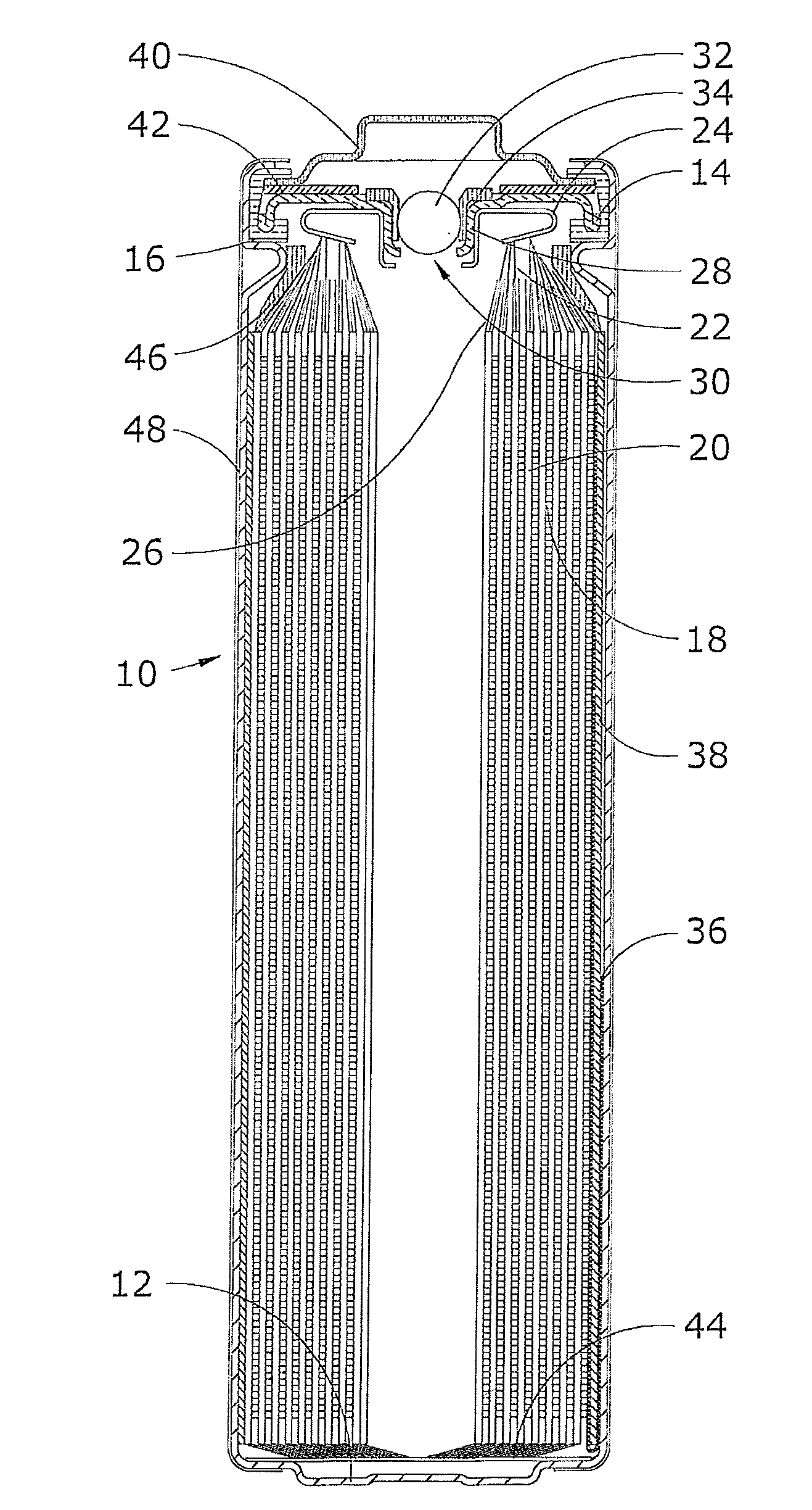 Capacity Increasing Current Collector and Fuel Gauge for Lithium-Containing Electrochemical Cell